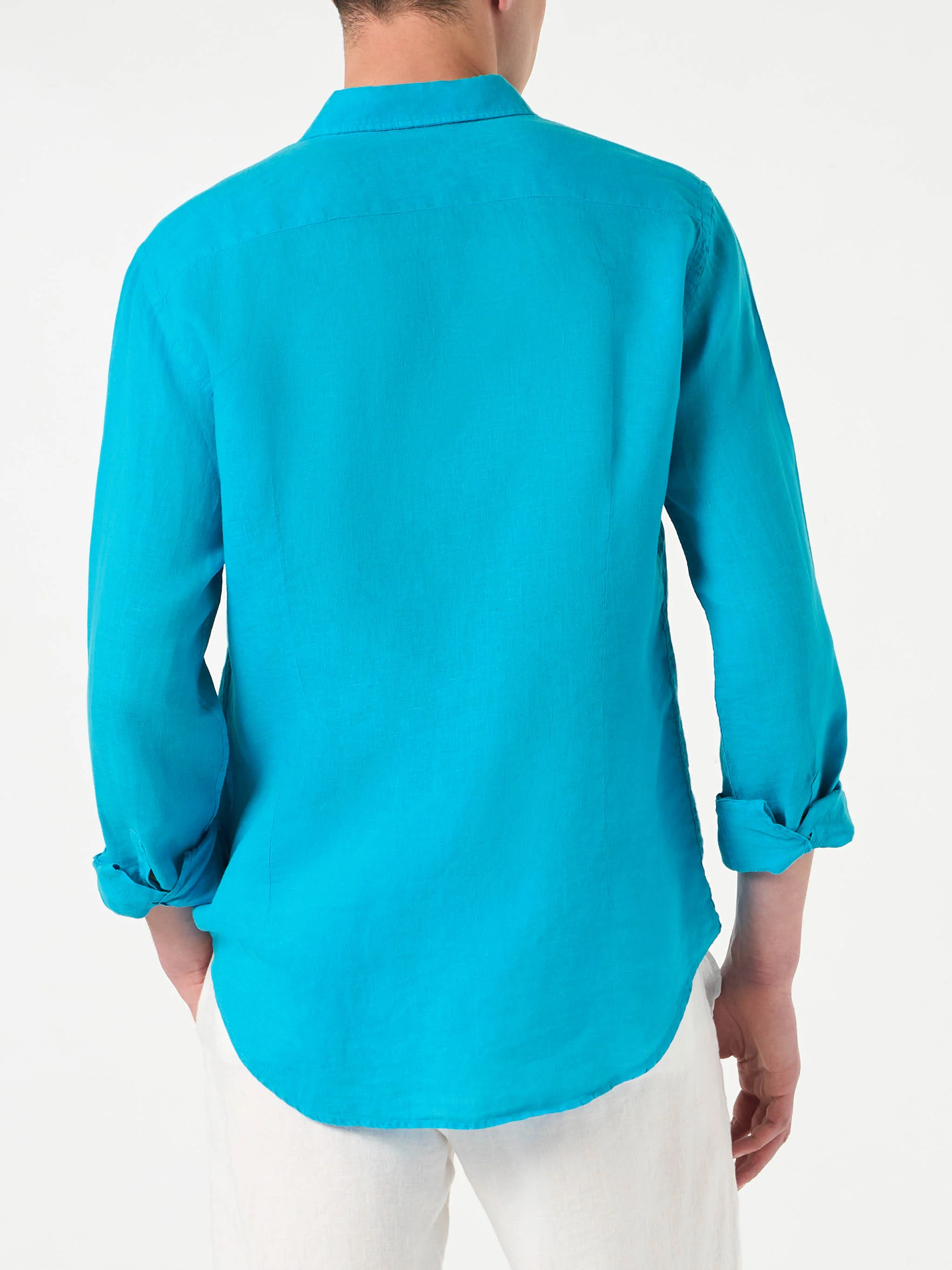 Camicia Pamplona in lino turchese - Image 3