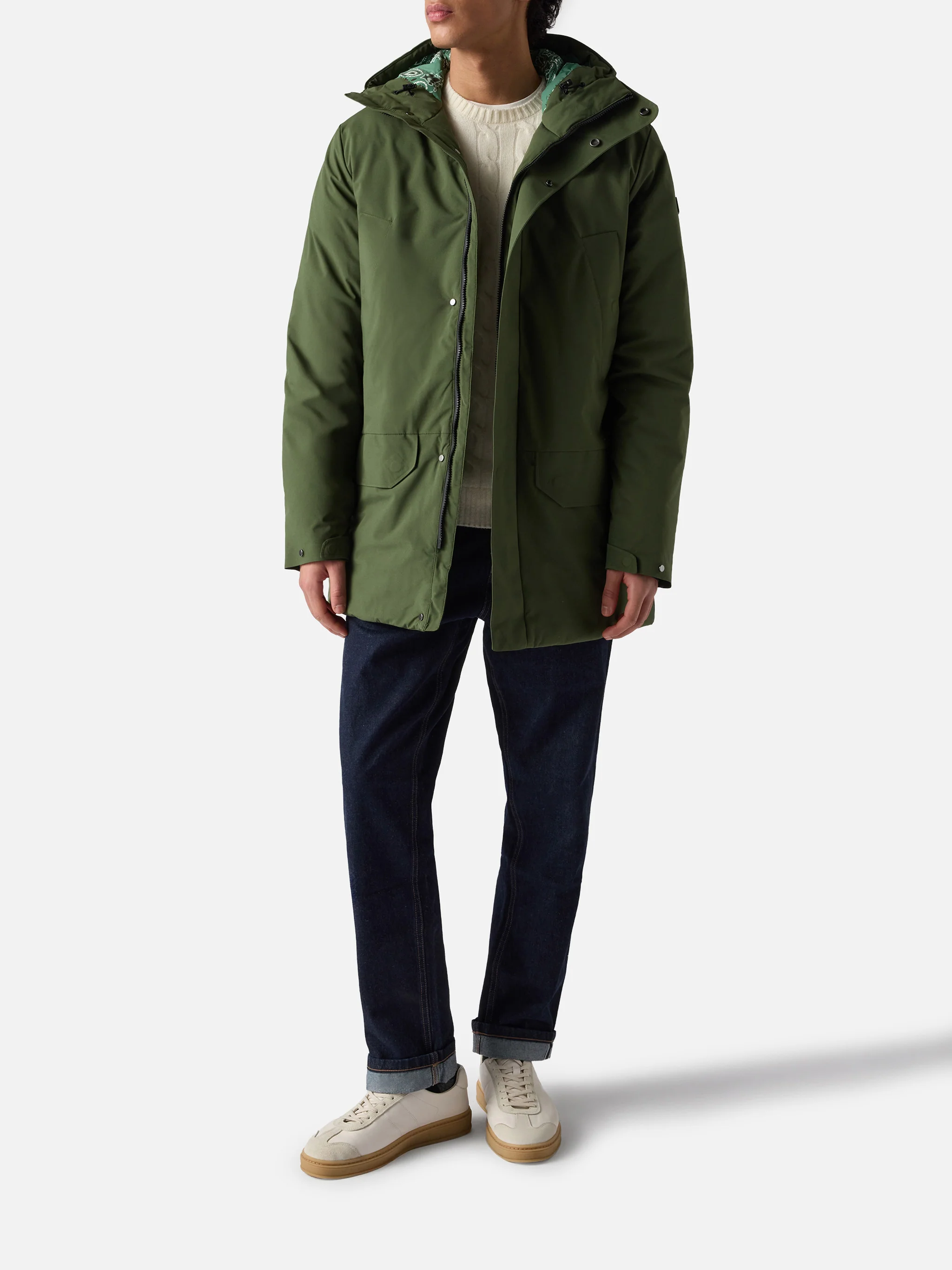 Parka Voyager Down stampa bandana verde militare - Image 2