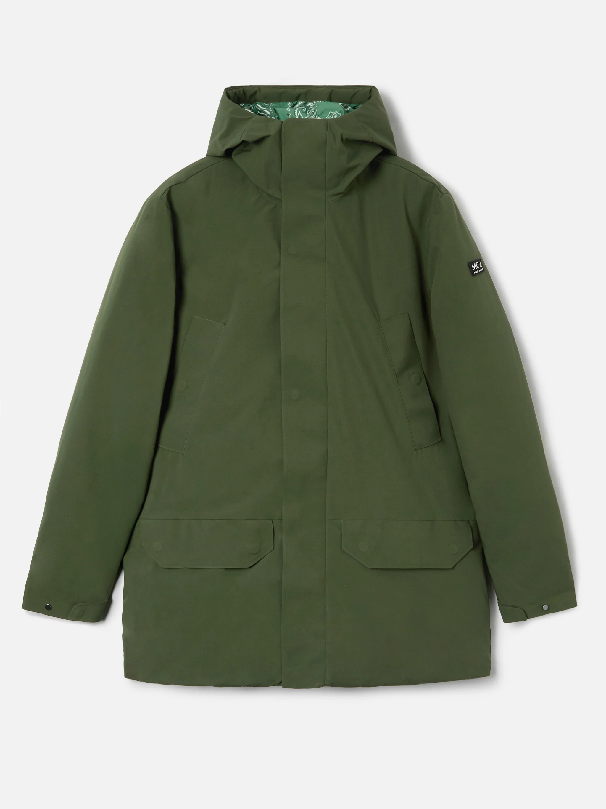 Parka Voyager Down stampa bandana verde militare - Image 7