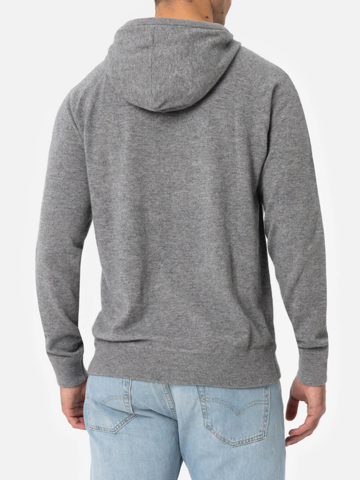 Maglia Willbur con cappuccio in misto cashmere grigio mélange tinta unita - Image 3