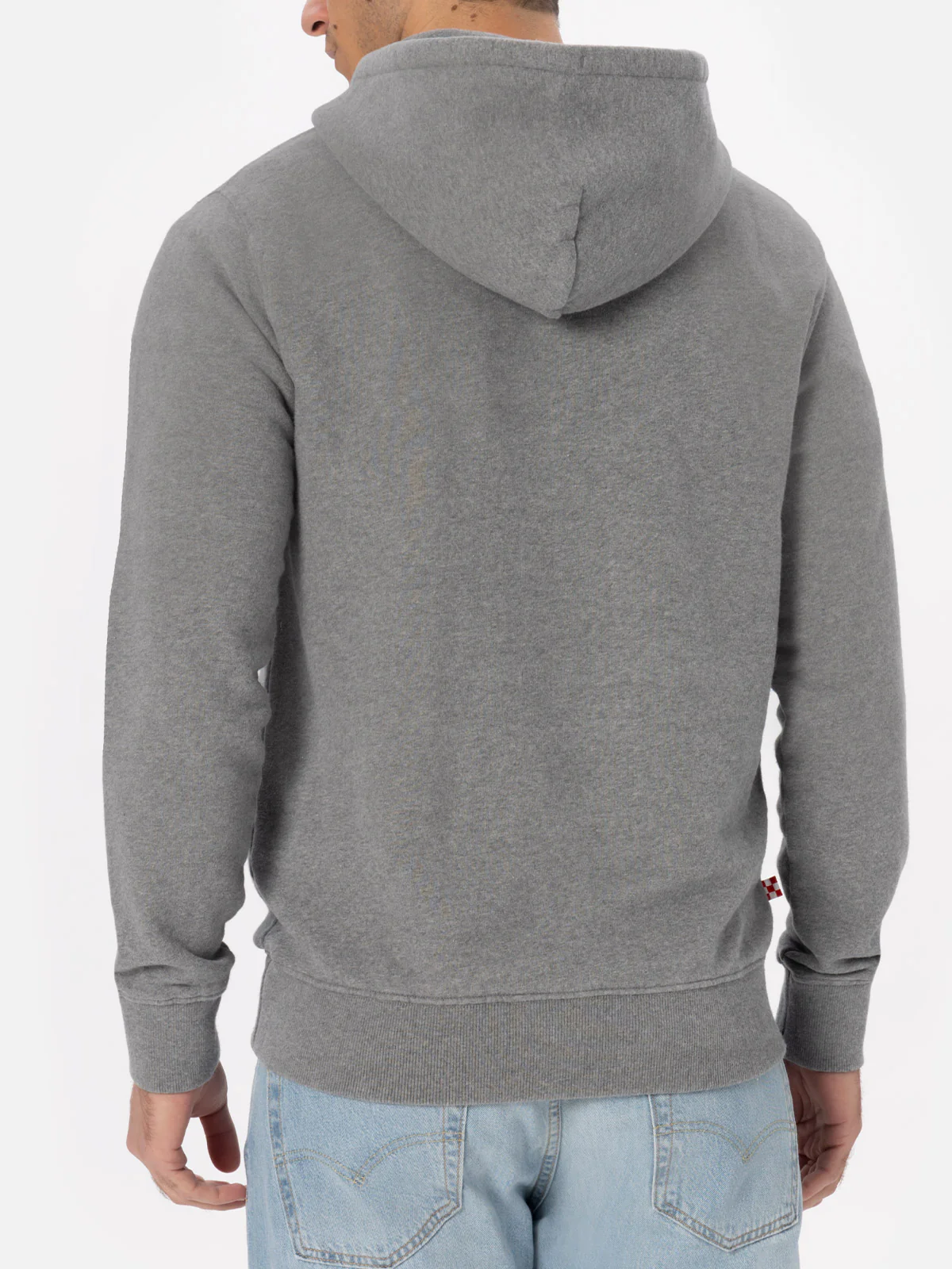 Felpa Tribeca in cotone grigio mélange tinta unita con ricamo logo - Image 3