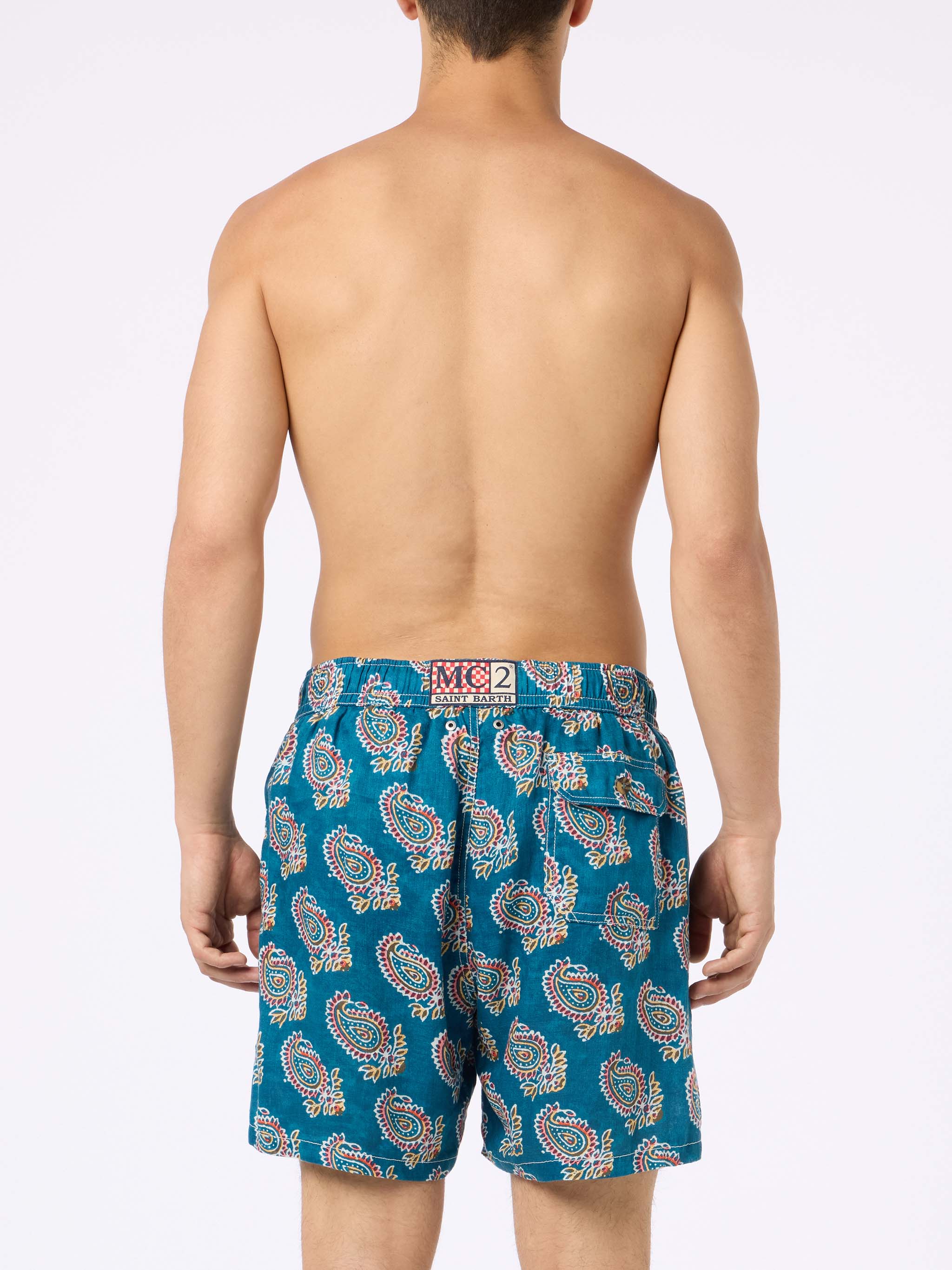Costume Gustavia in lino fantasia paisley - Image 4