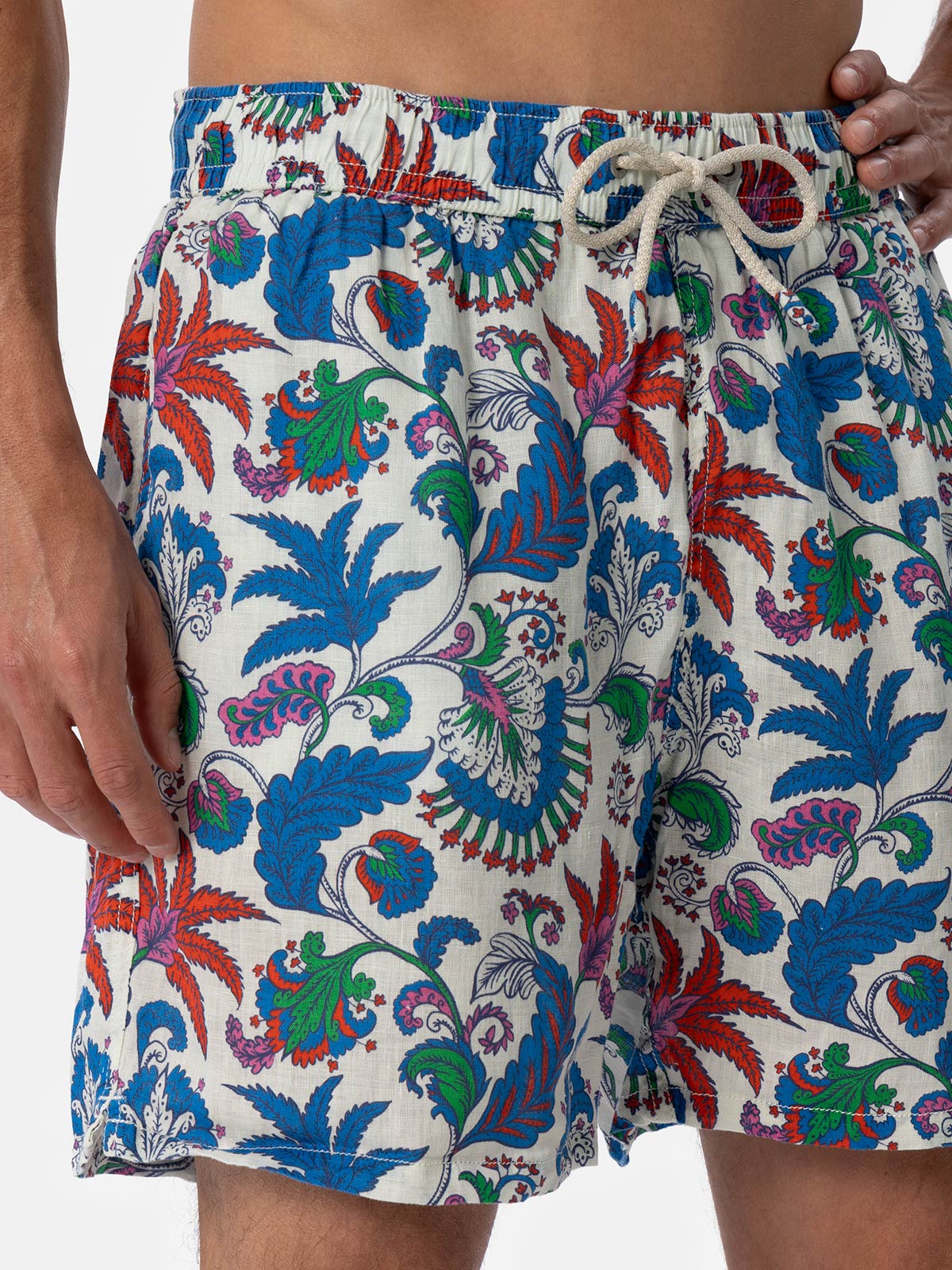 Costume Gustavia in lino fantasia floreale - Image 3