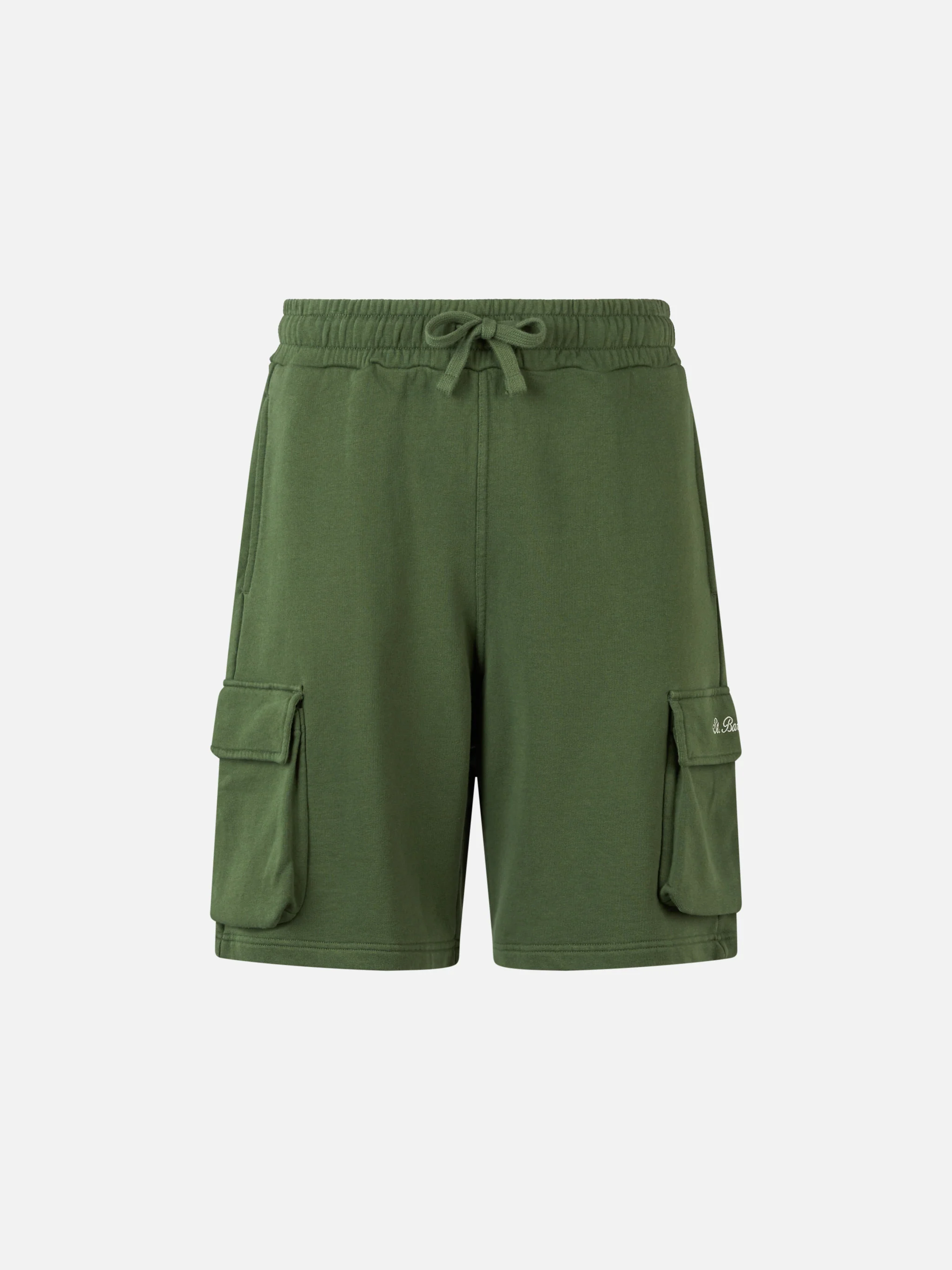 Bermuda Cargy in cotone verde militare tinta unita - Image 4