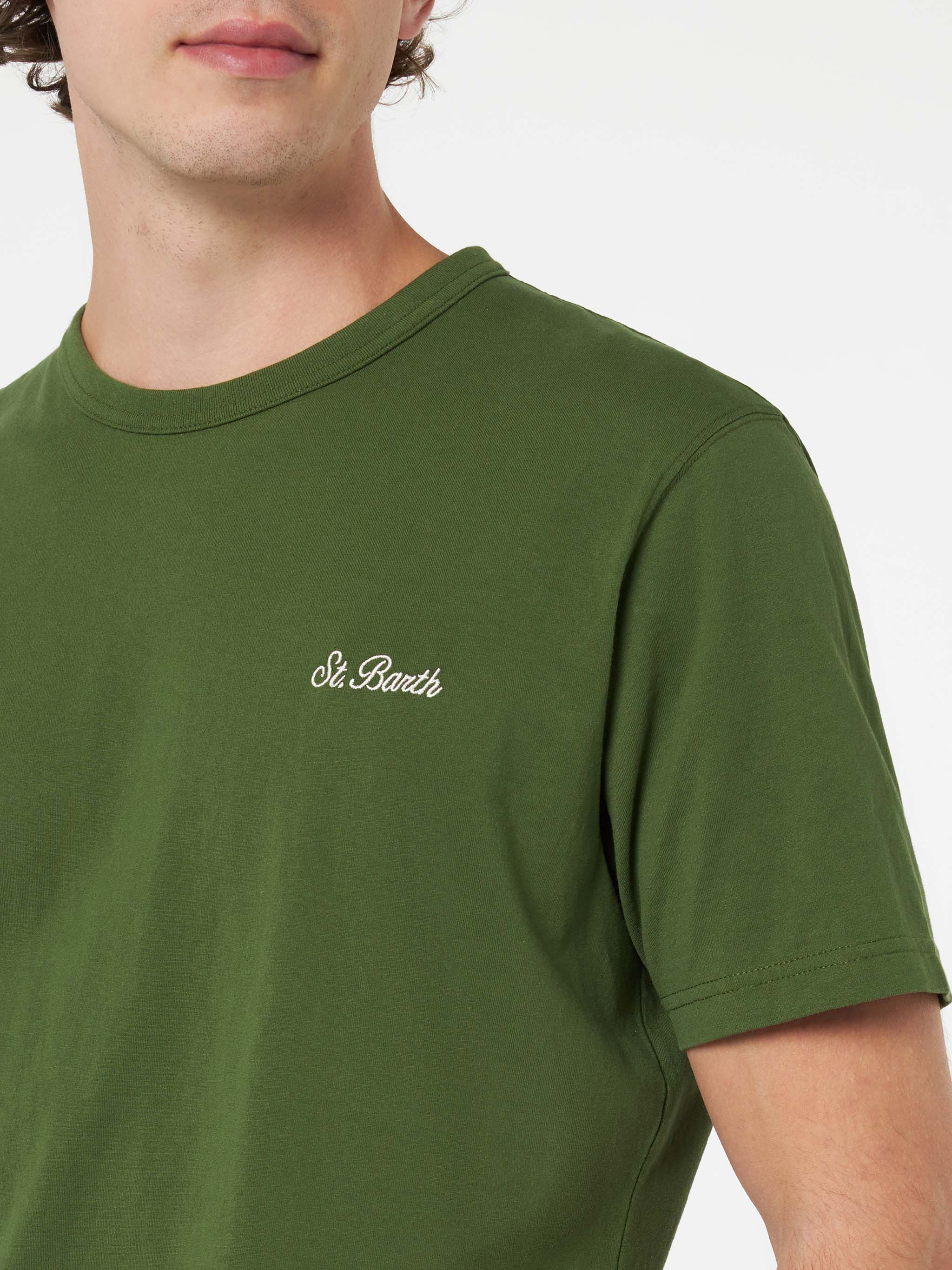 T-shirt Dover in cotone verde militare tinta unita - Image 2