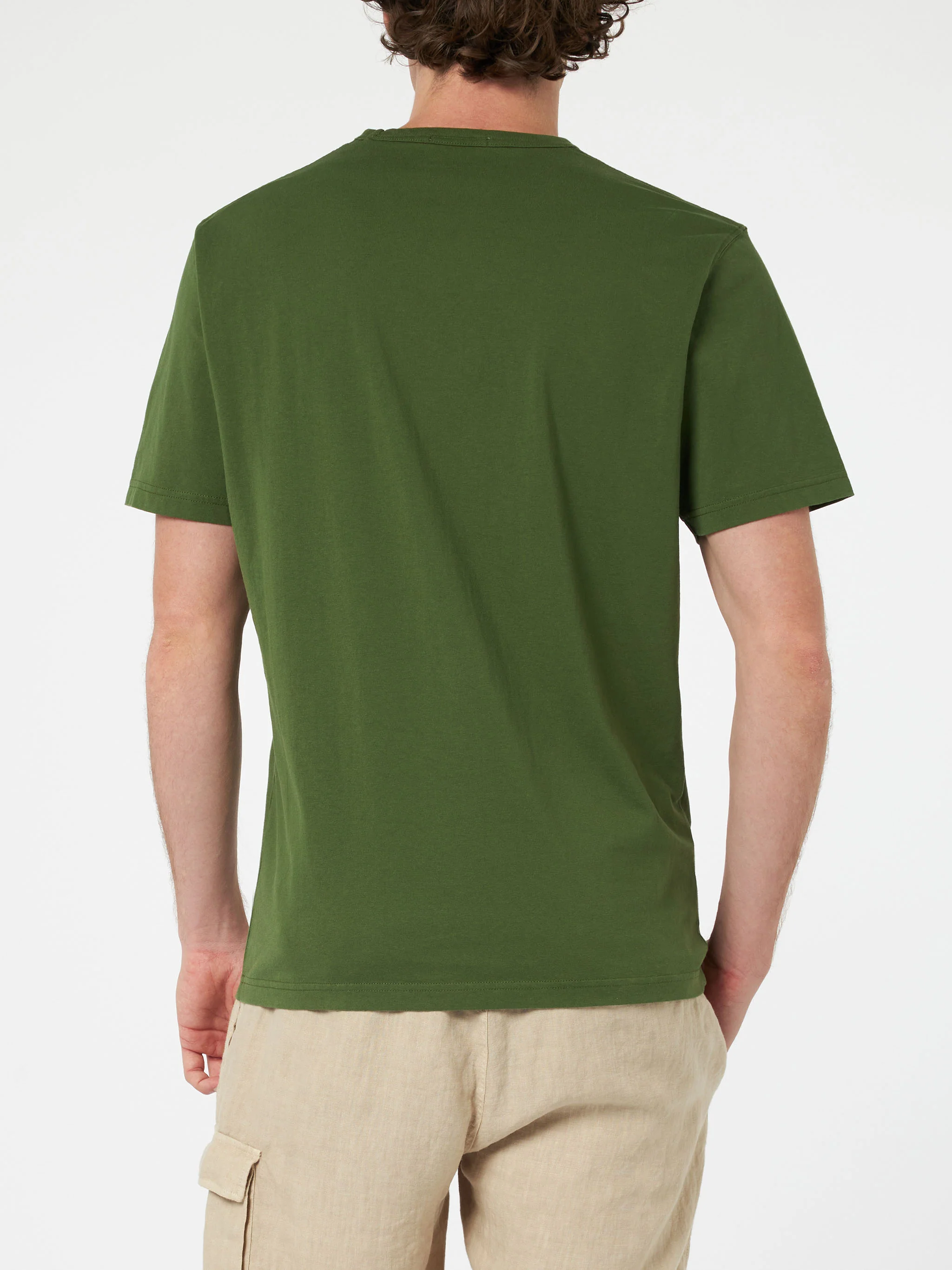 T-shirt Dover in cotone verde militare tinta unita - Image 4
