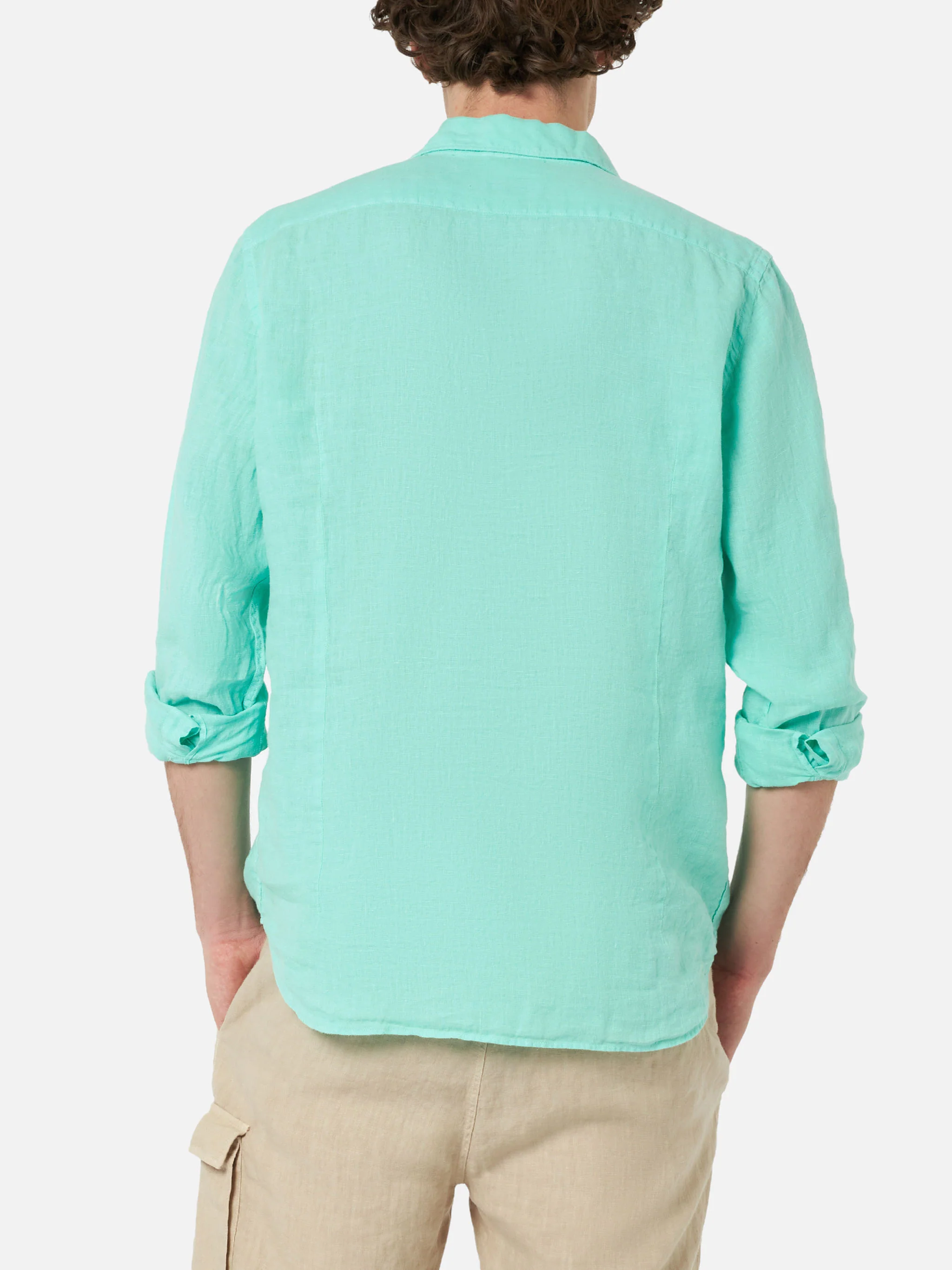 Camicia Pamplona in lino verde menta - Image 2