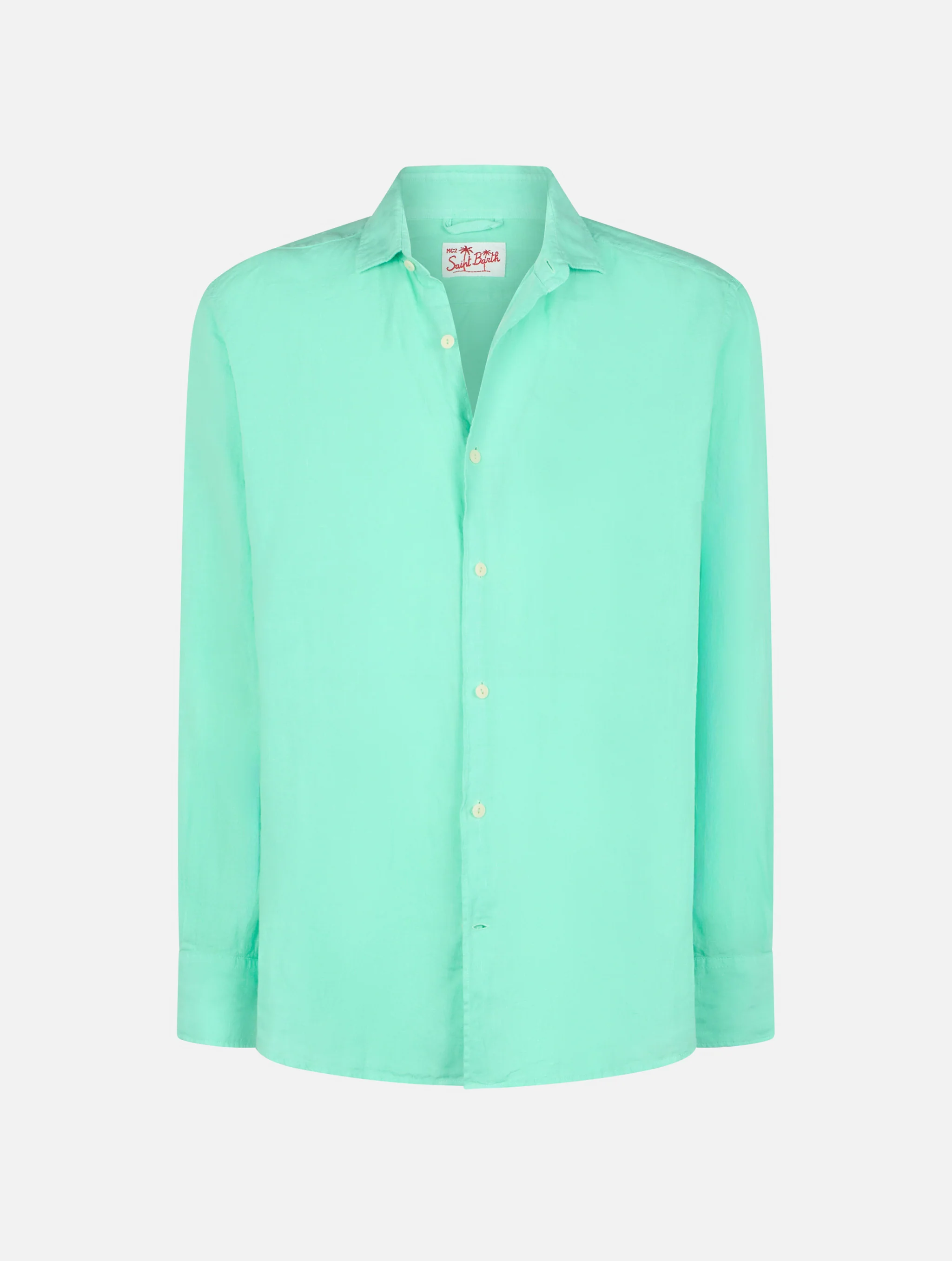 Camicia Pamplona in lino verde menta - Image 4
