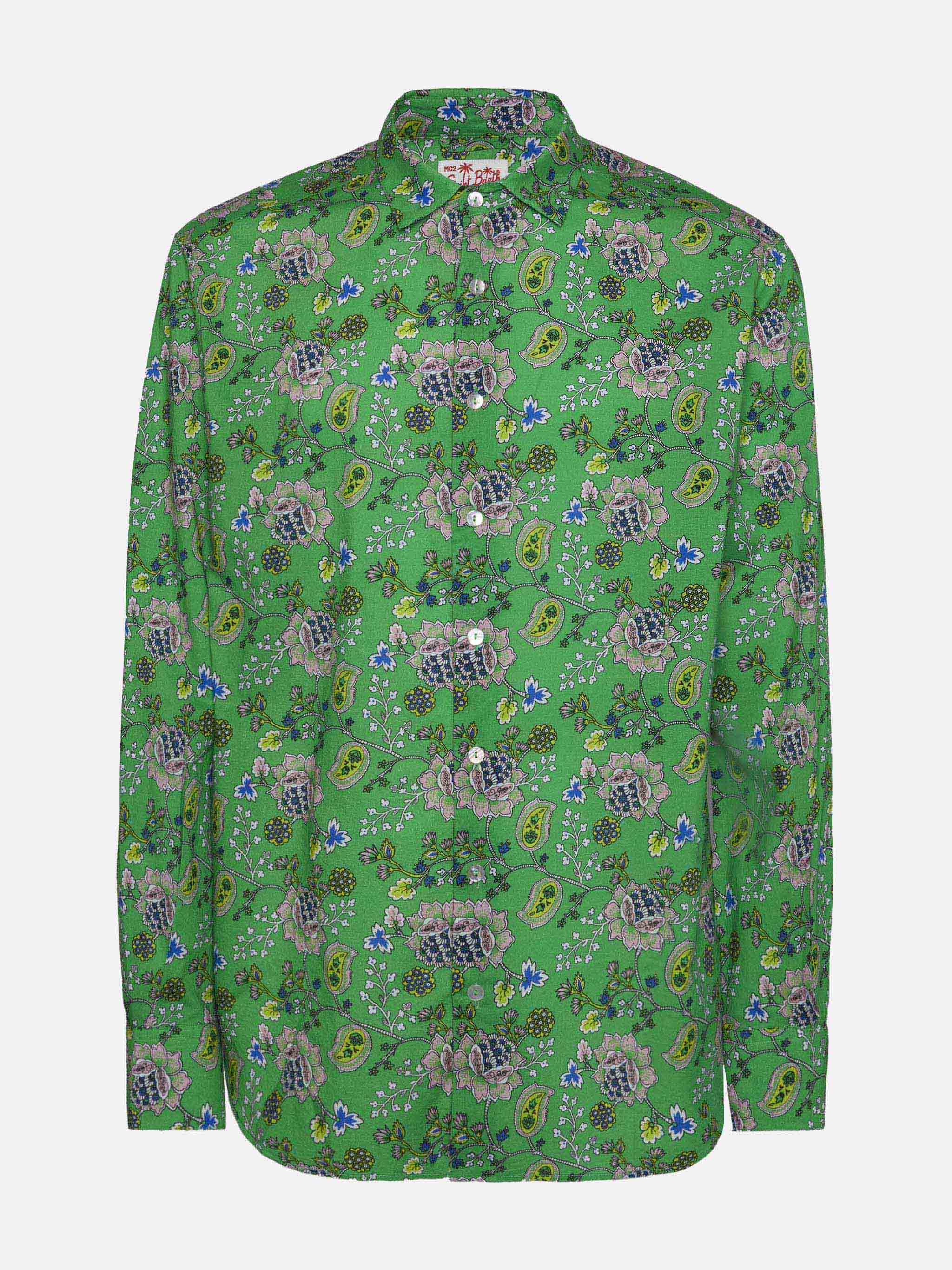 Camicia Sikelia in cotone mussola stampa boho - Image 4