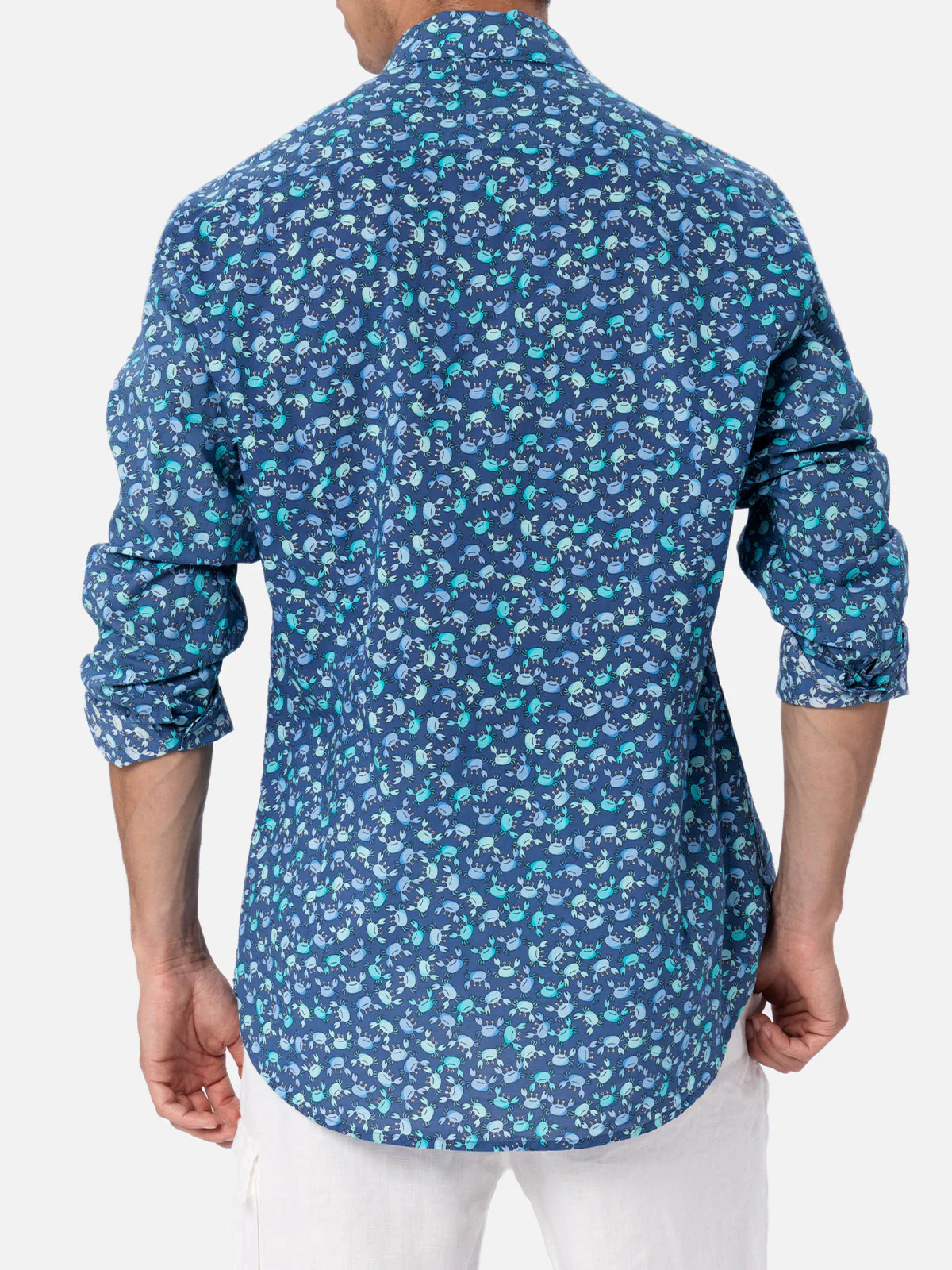 Camicia Sikelia in cotone mussola stampa granchi multicolor - Image 3