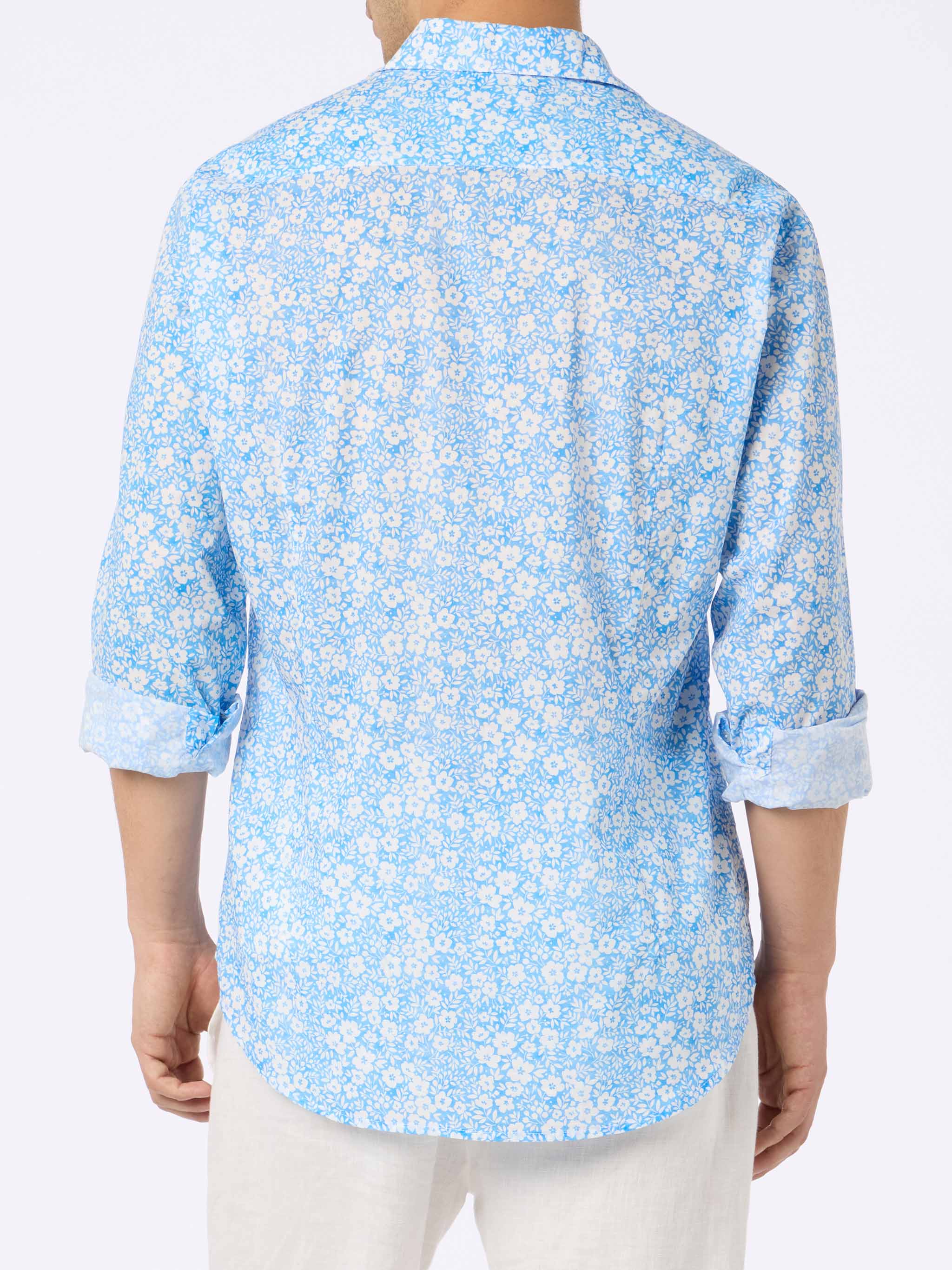 Camicia Sikelia in cotone mussola stampa micro fiori multicolor - Image 3