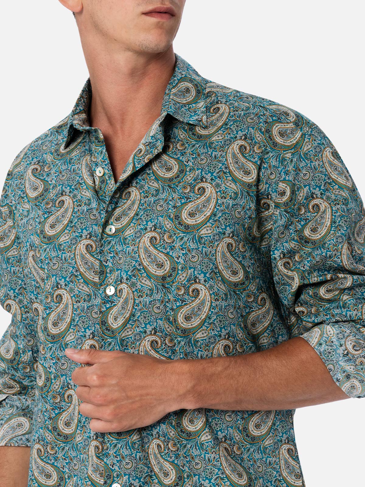 Camicia Sikelia in cotone mussola stampa paisley | Special Edition - Image 2