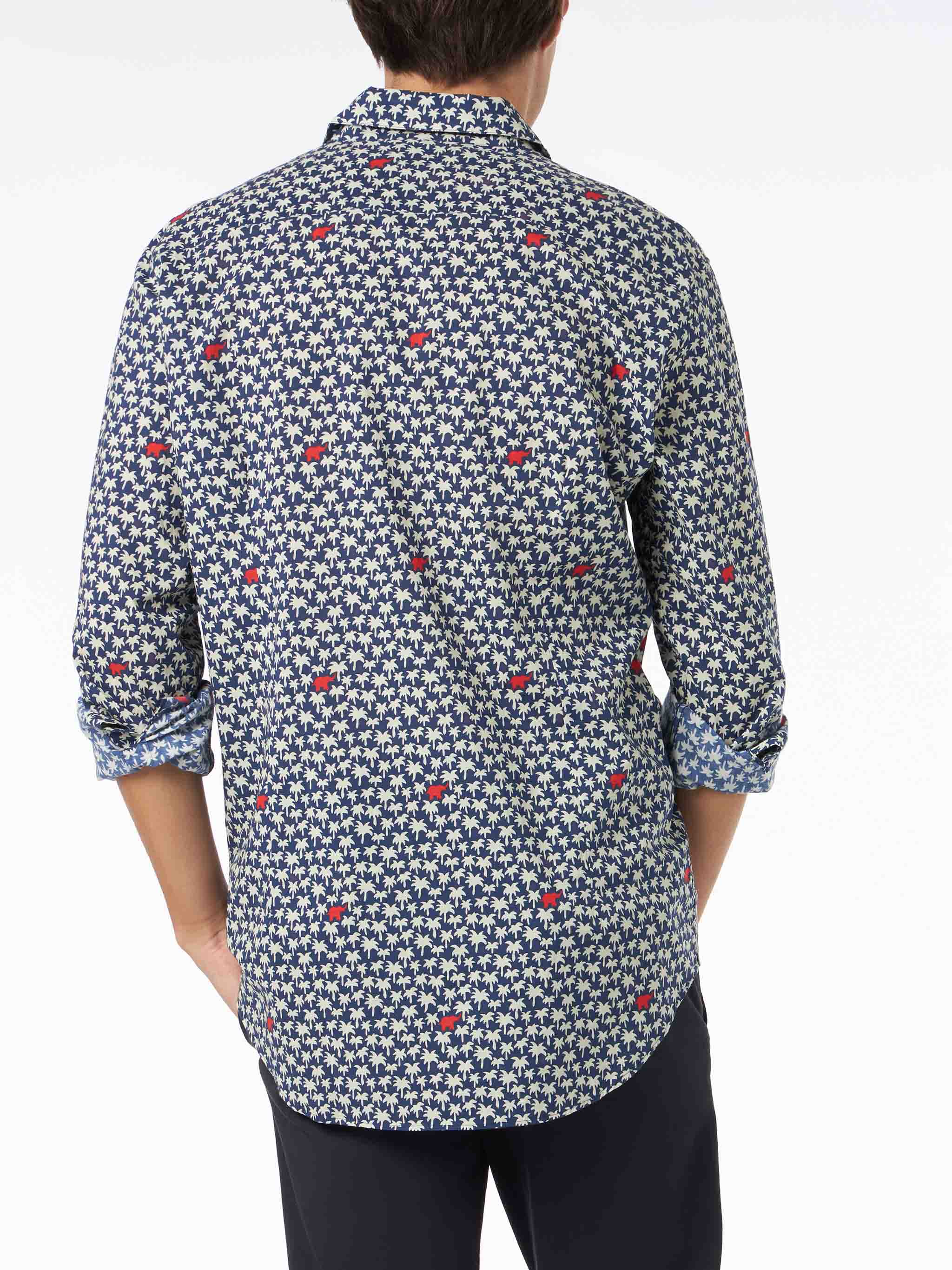 Camicia Sikelia in mussola di cotone con stampa palme - Image 2
