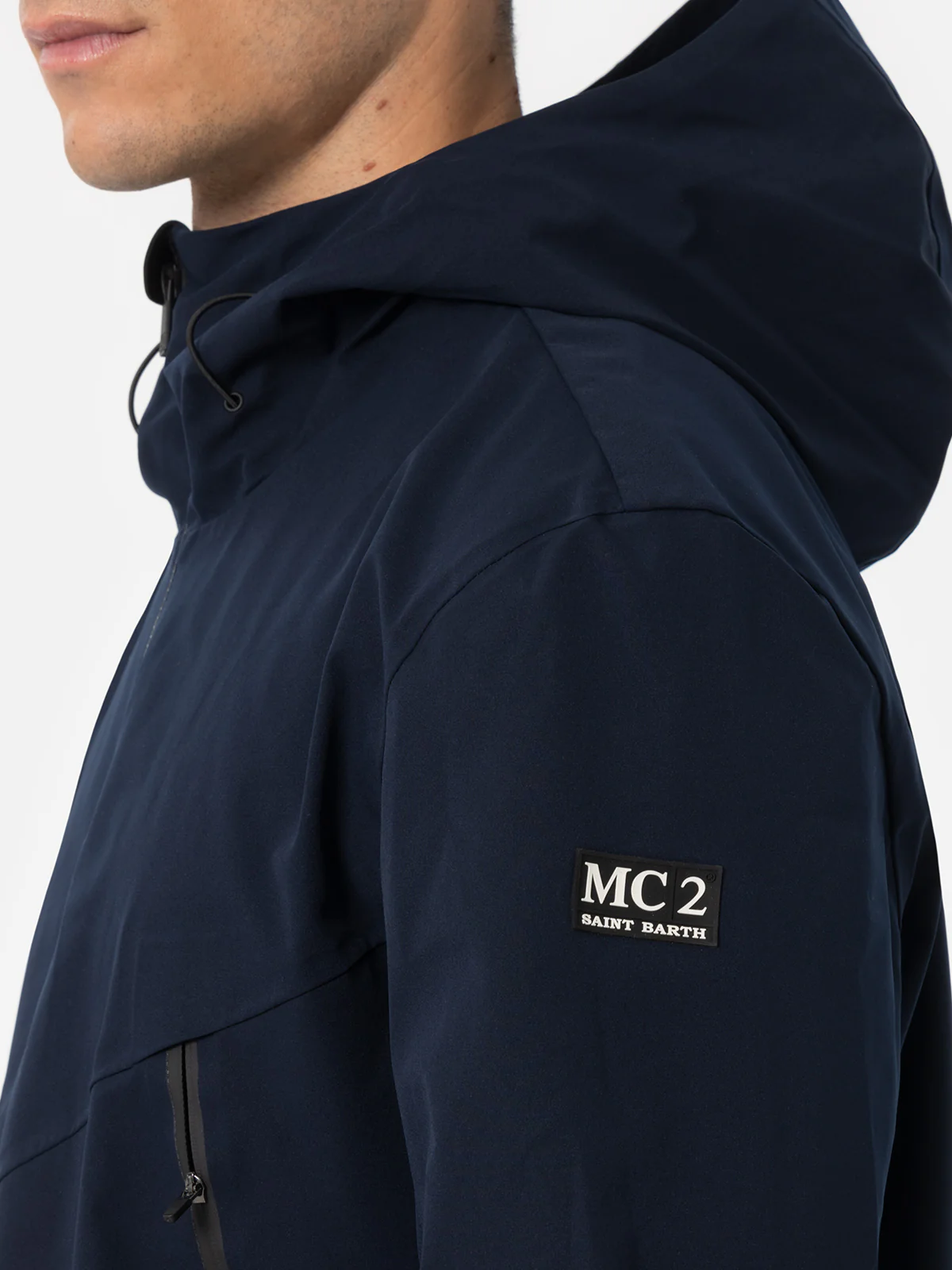Giacca Parson in tessuto tecnico 3 layer blu navy tinta unita - Image 3