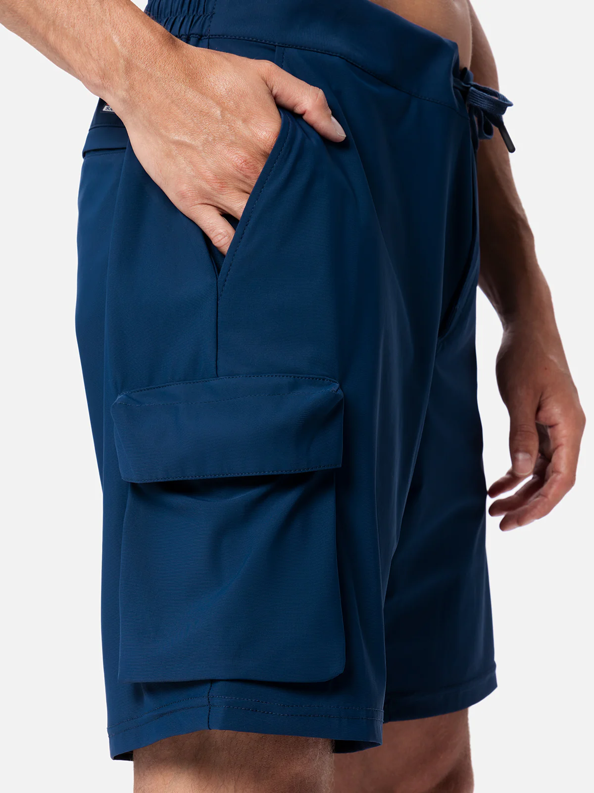 Bermuda da uomo Deck in tessuto tecnico blu navy - Image 4