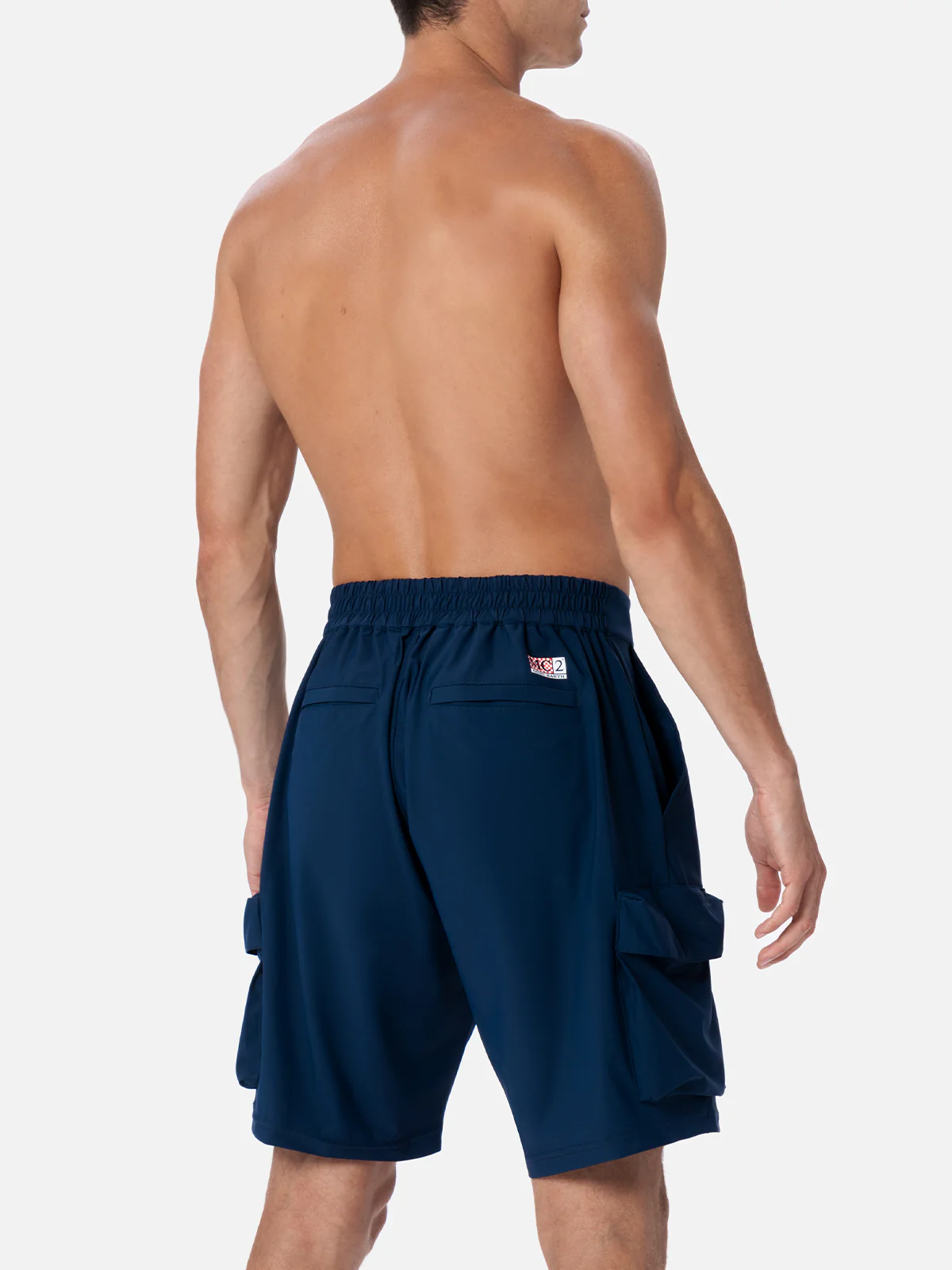 Bermuda da uomo Deck in tessuto tecnico blu navy - Image 5