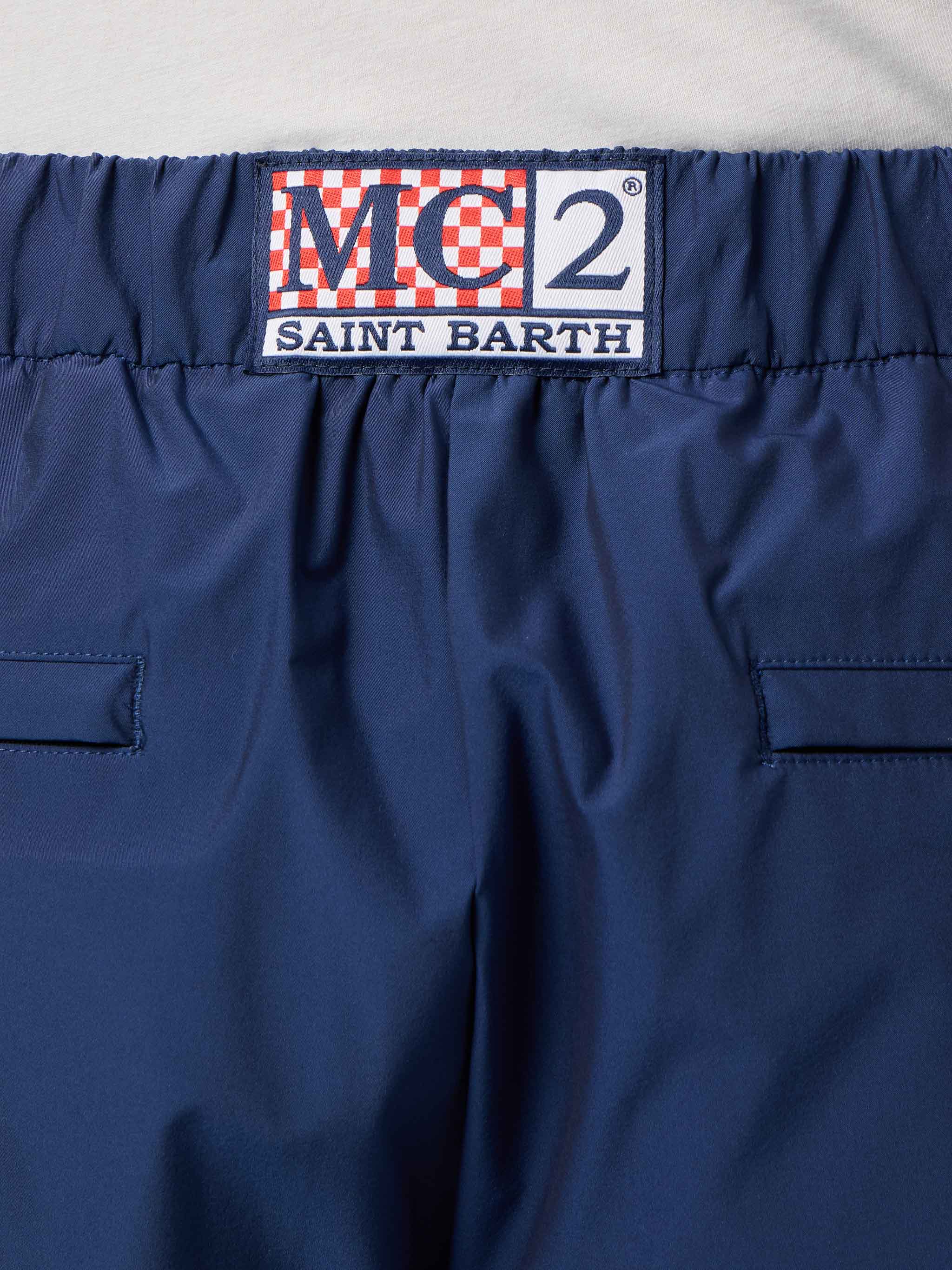 Pantaloni Porter in tessuto tecnico Solaro blu navy tinta unita - Image 2