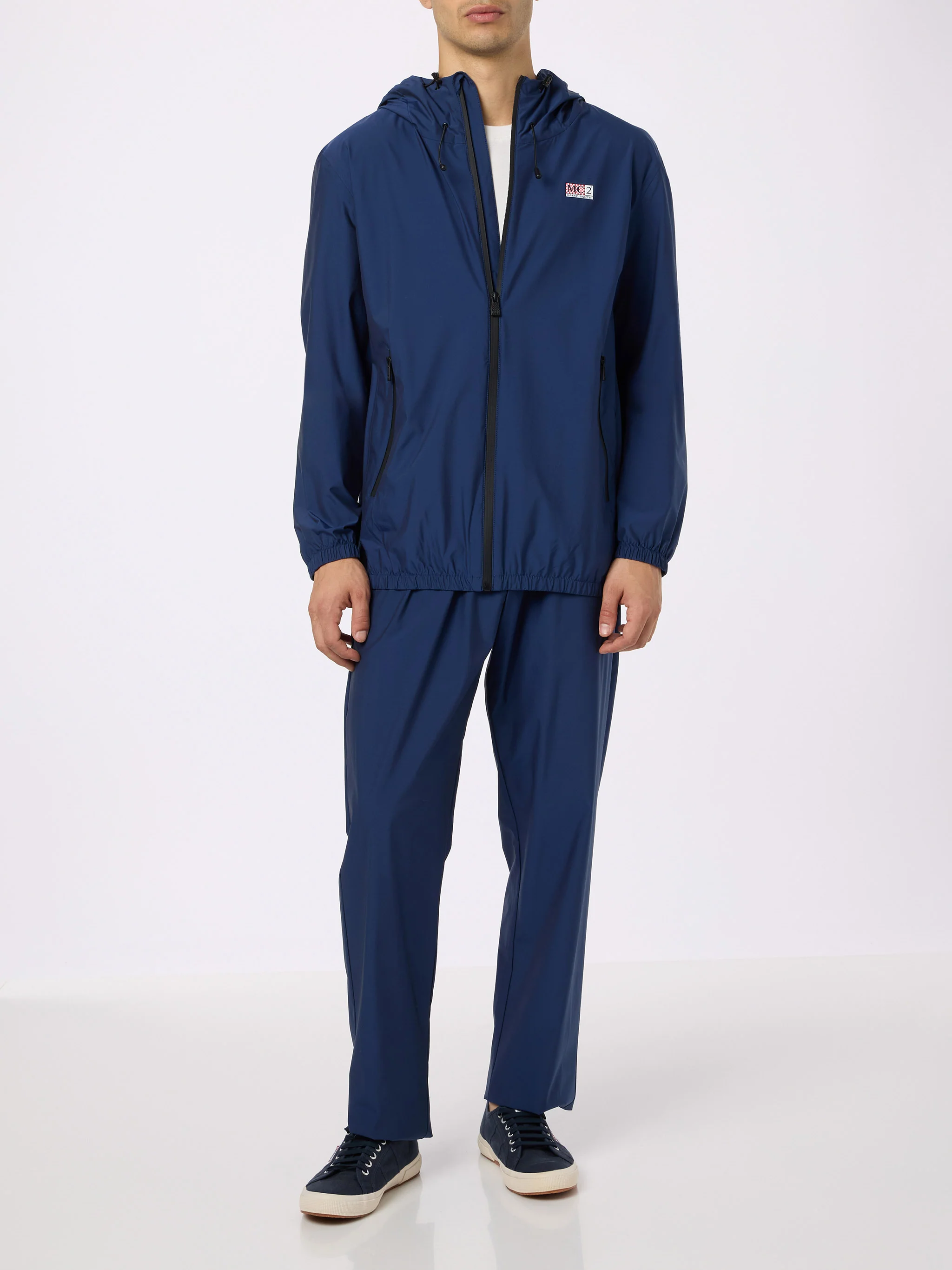 Pantaloni Porter in tessuto tecnico Solaro blu navy tinta unita - Image 3