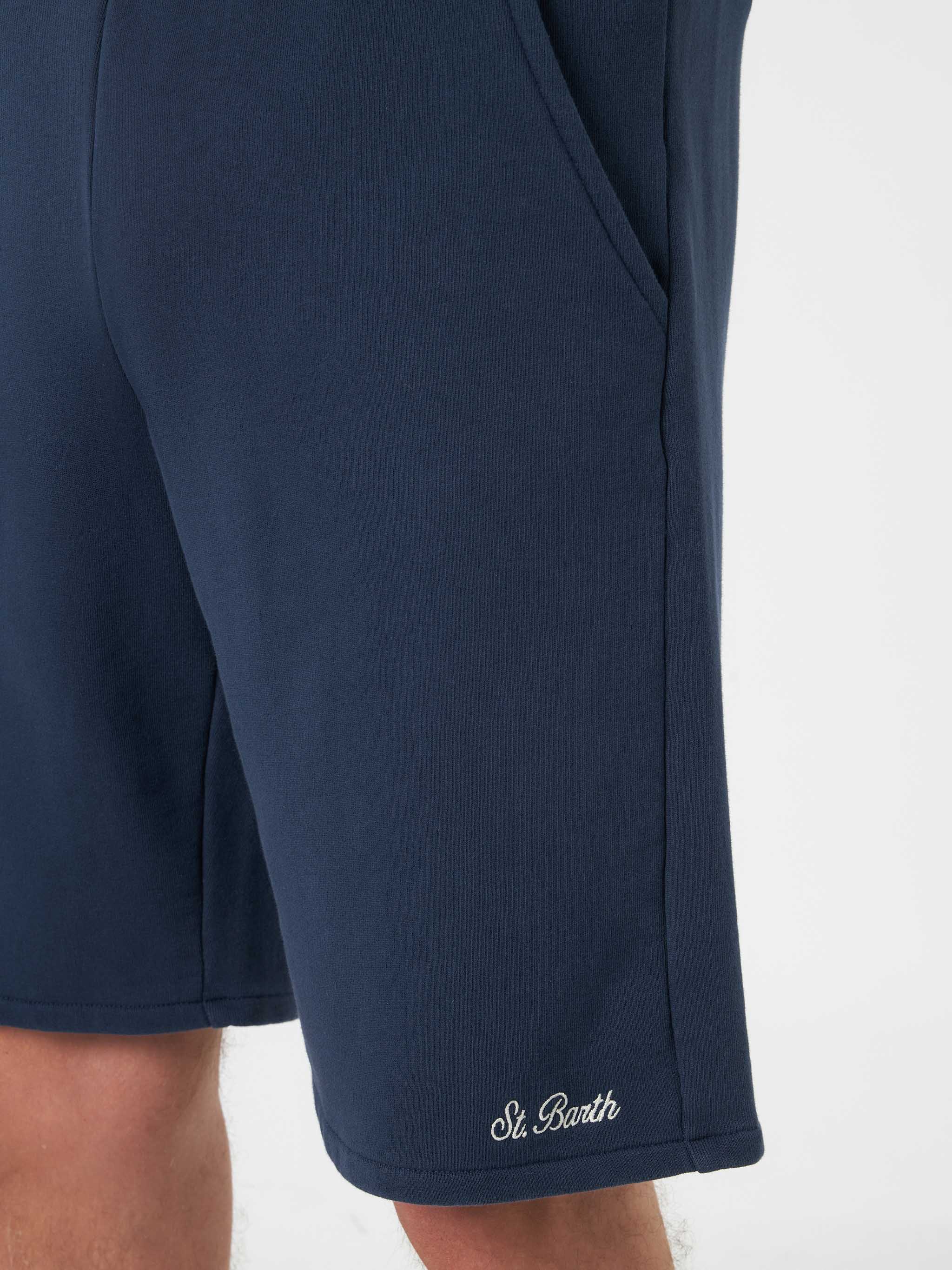 Bermuda Randle in cotone blu navy tinta unita - Image 3