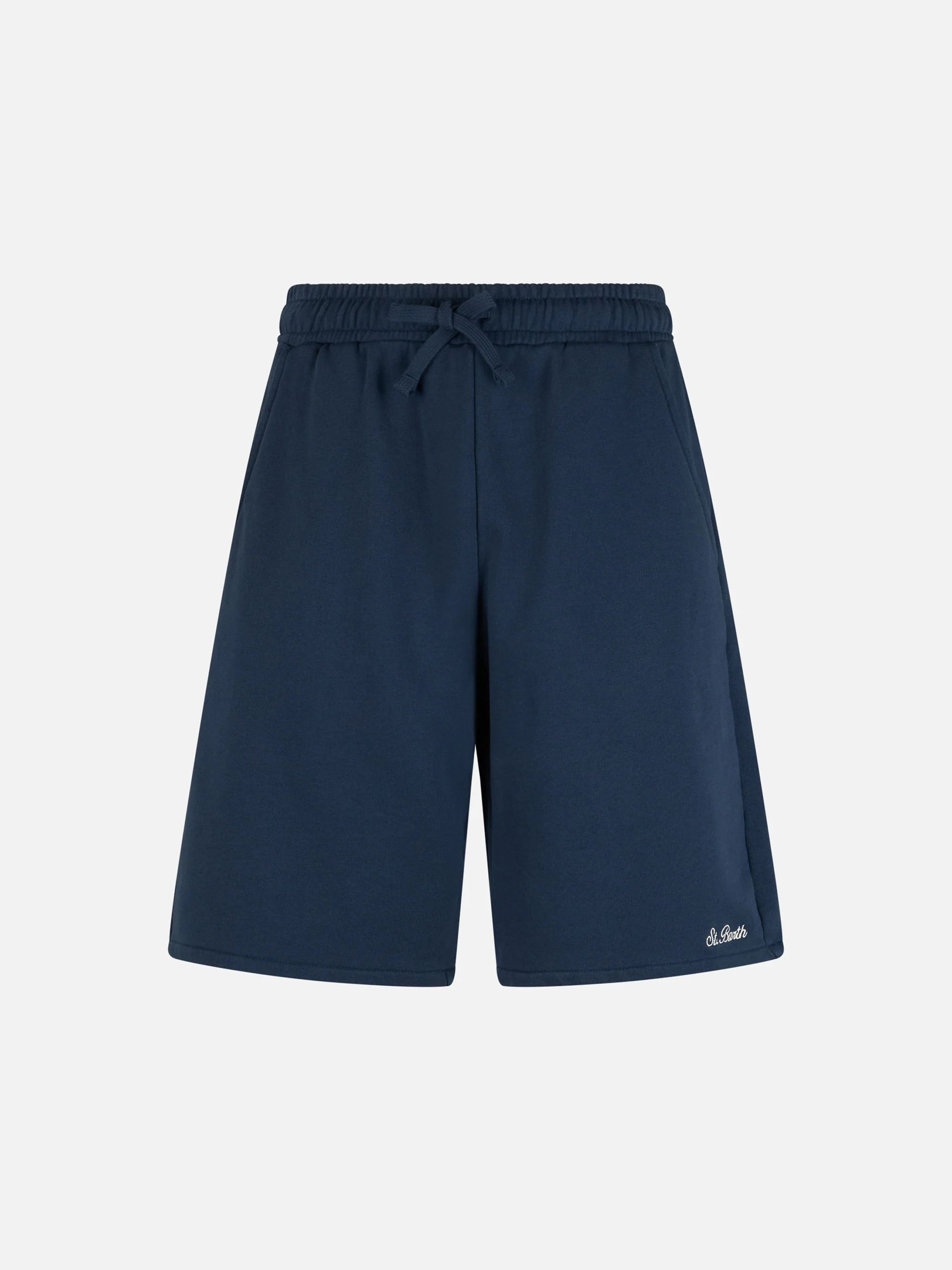 Bermuda Randle in cotone blu navy tinta unita - Image 4