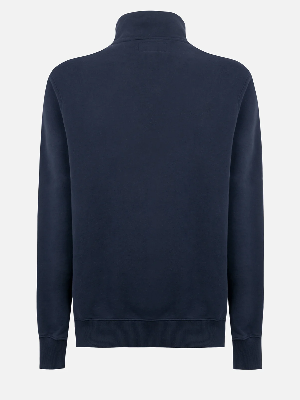 Felpa Dunkan mezza zip in cotone blu navy tinta unita con ricamo logo - Image 6