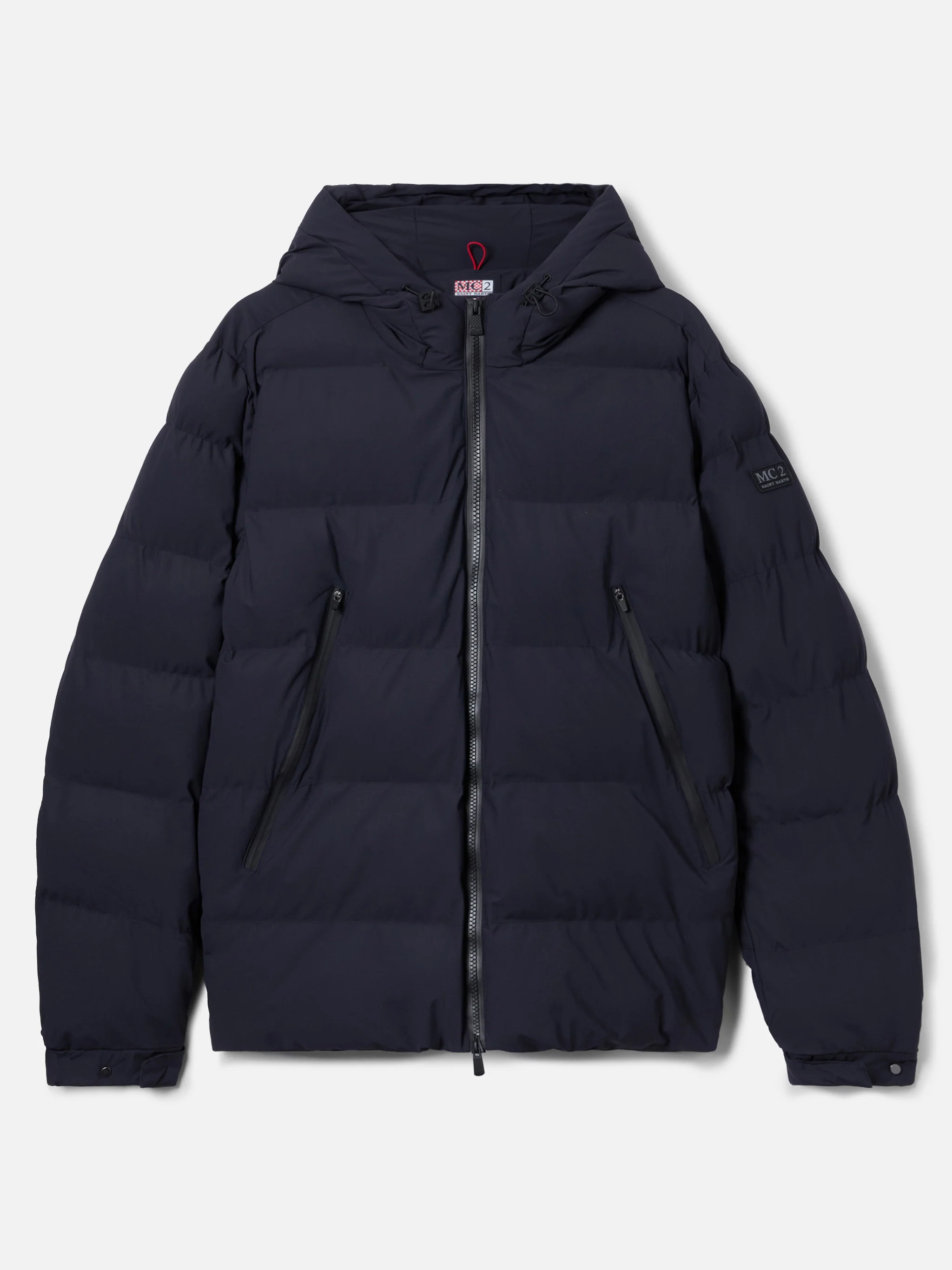 Giacca Maier imbottita con cappuccio in tessuto tecnico blu navy tinta unita - Image 8