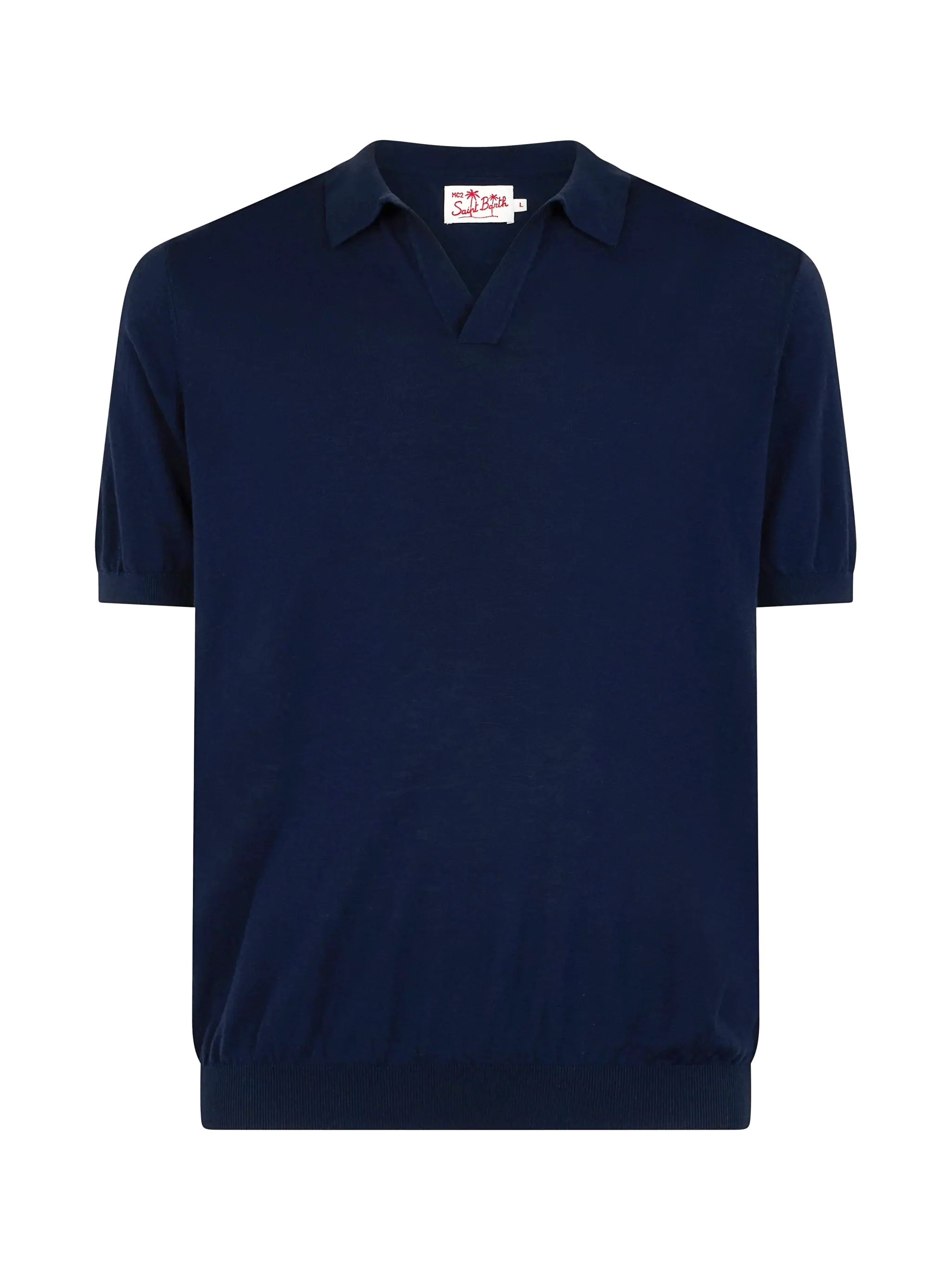 Polo Sloan senza bottoni in maglia blu navy - Image 5
