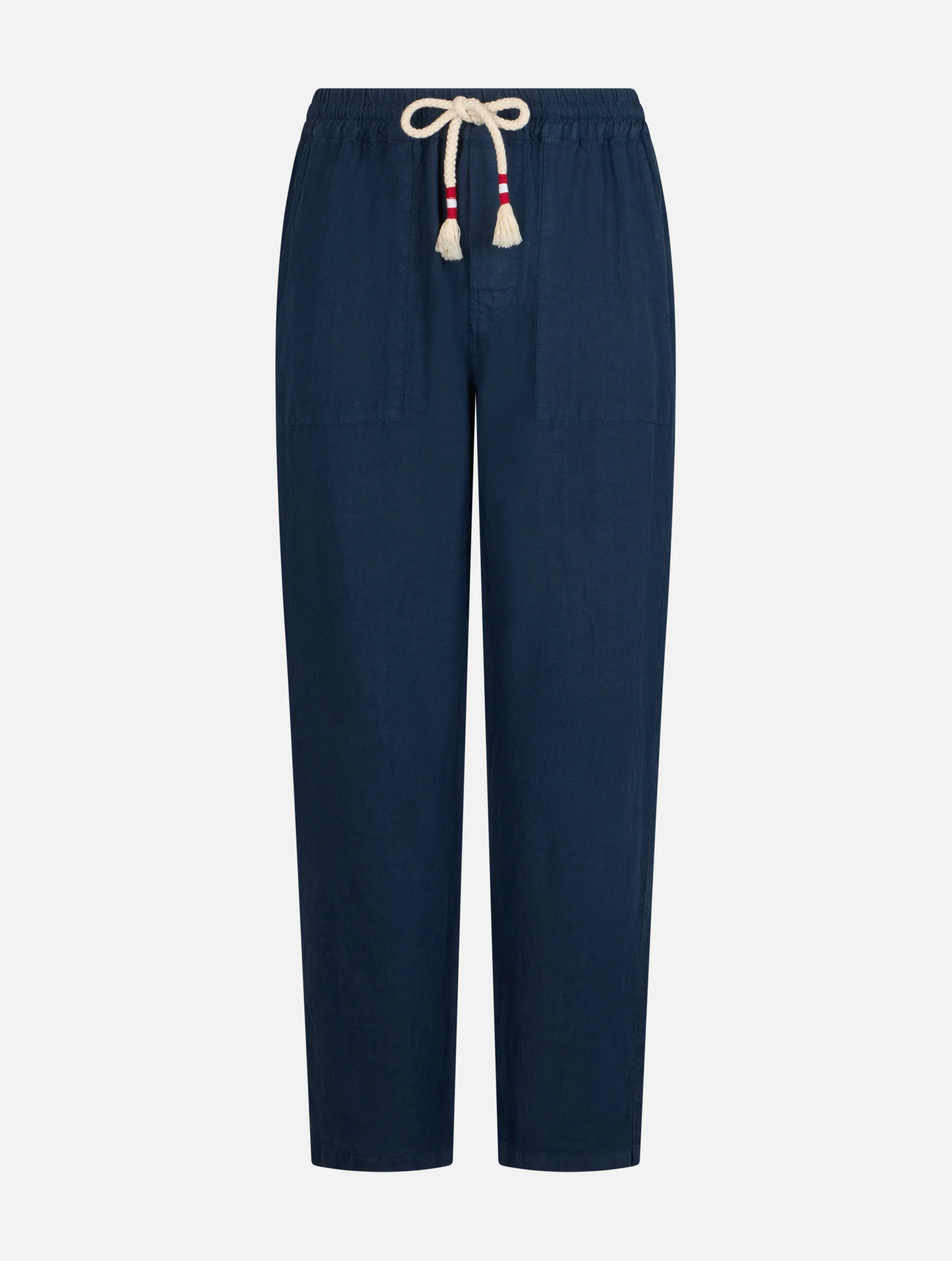 Pantalone Calais in lino blu navy tinta unita - Image 4