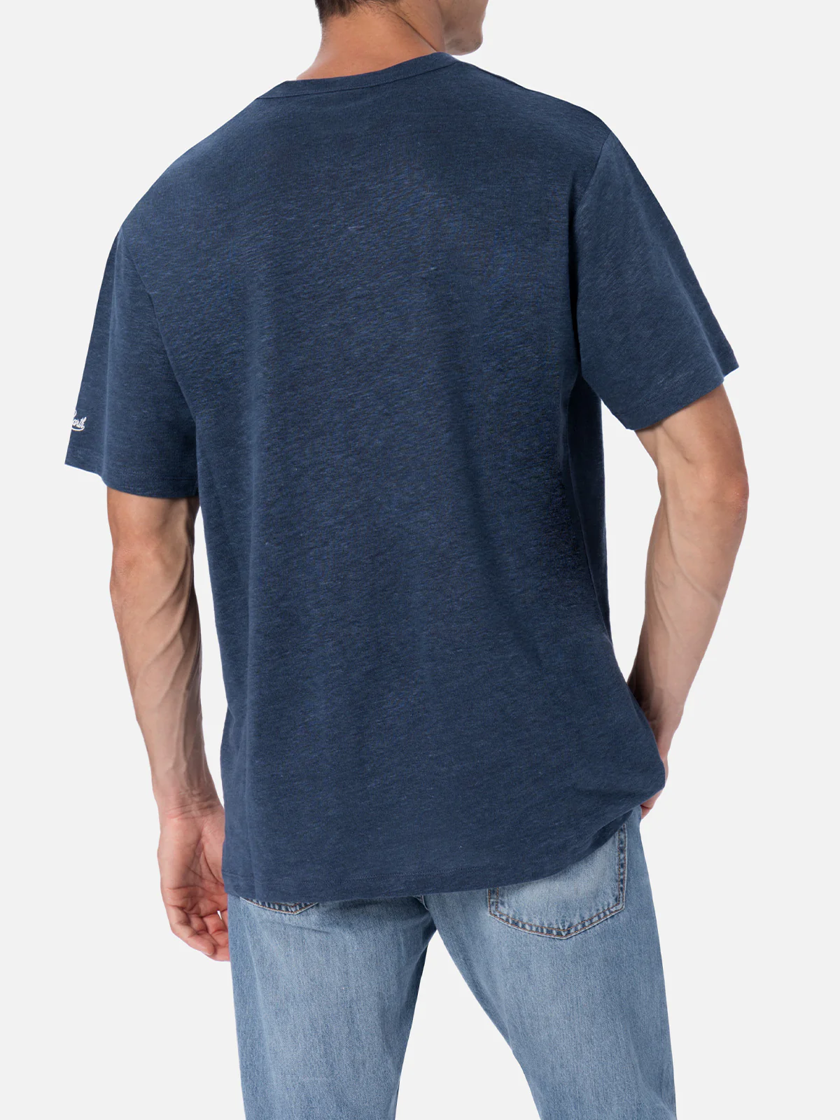 T-shirt Ecstasea in lino blu navy tinta unita - Image 4