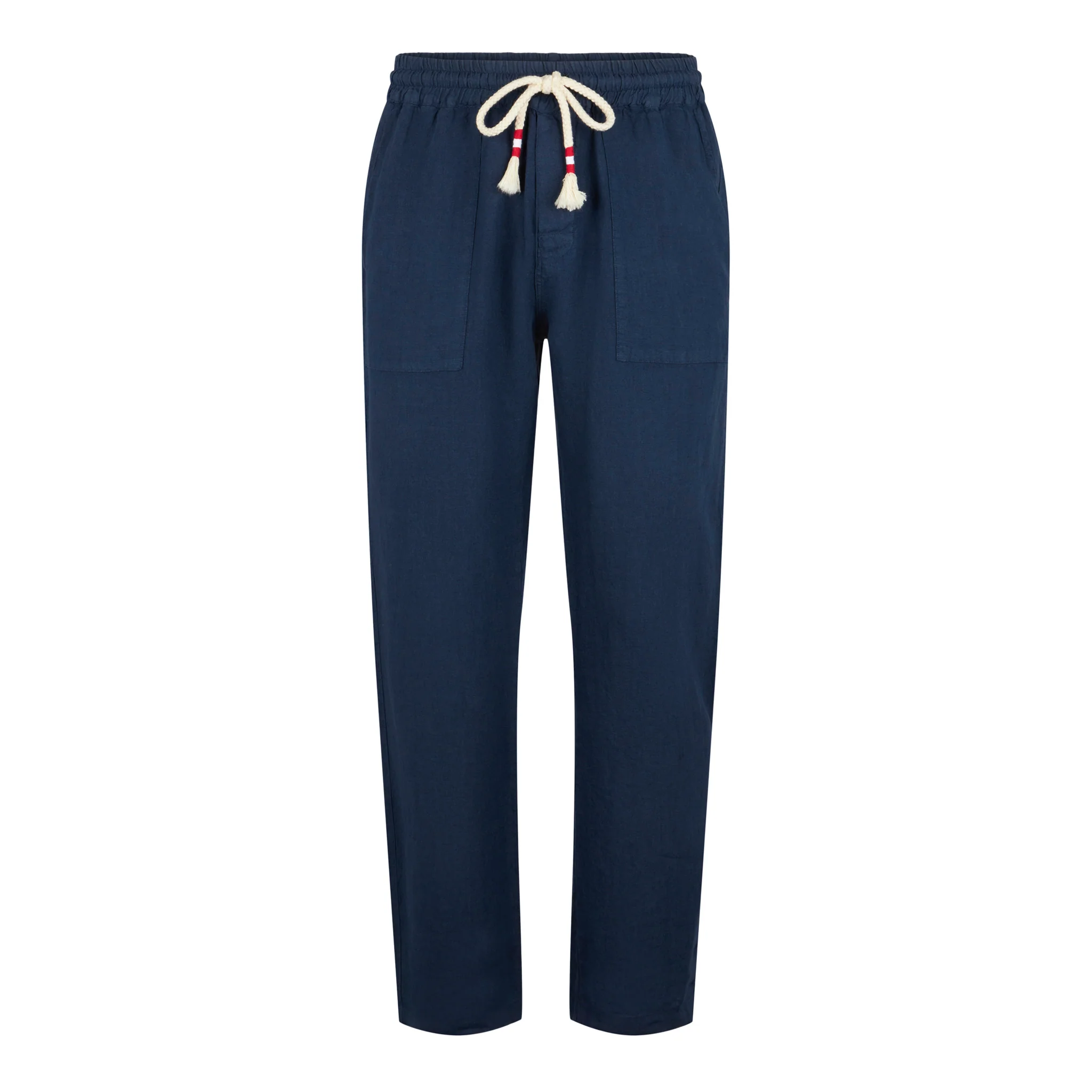 Pantaloni Calais in lino blu navy tinta unita - Image 4