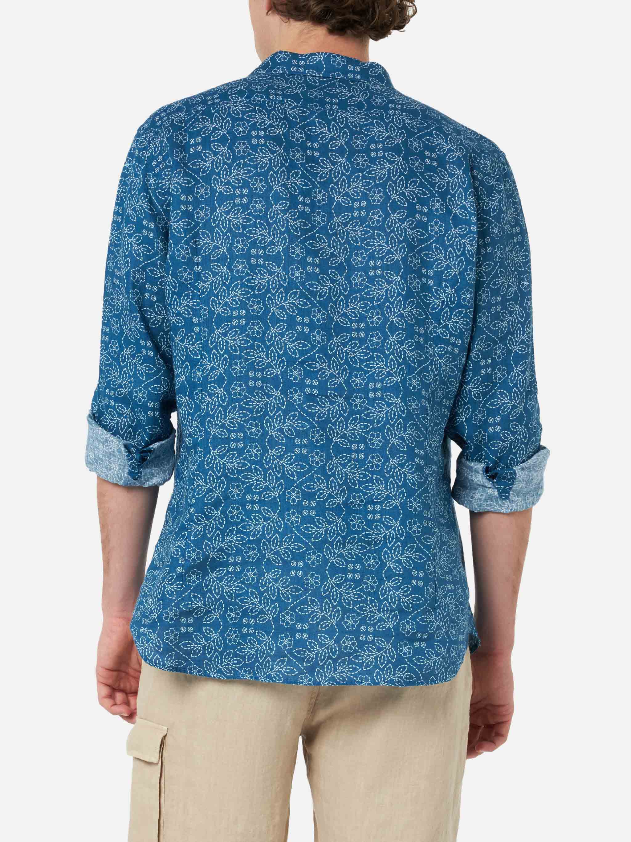 Camicia Pamplona in lino con stampa Sashiko - Image 2