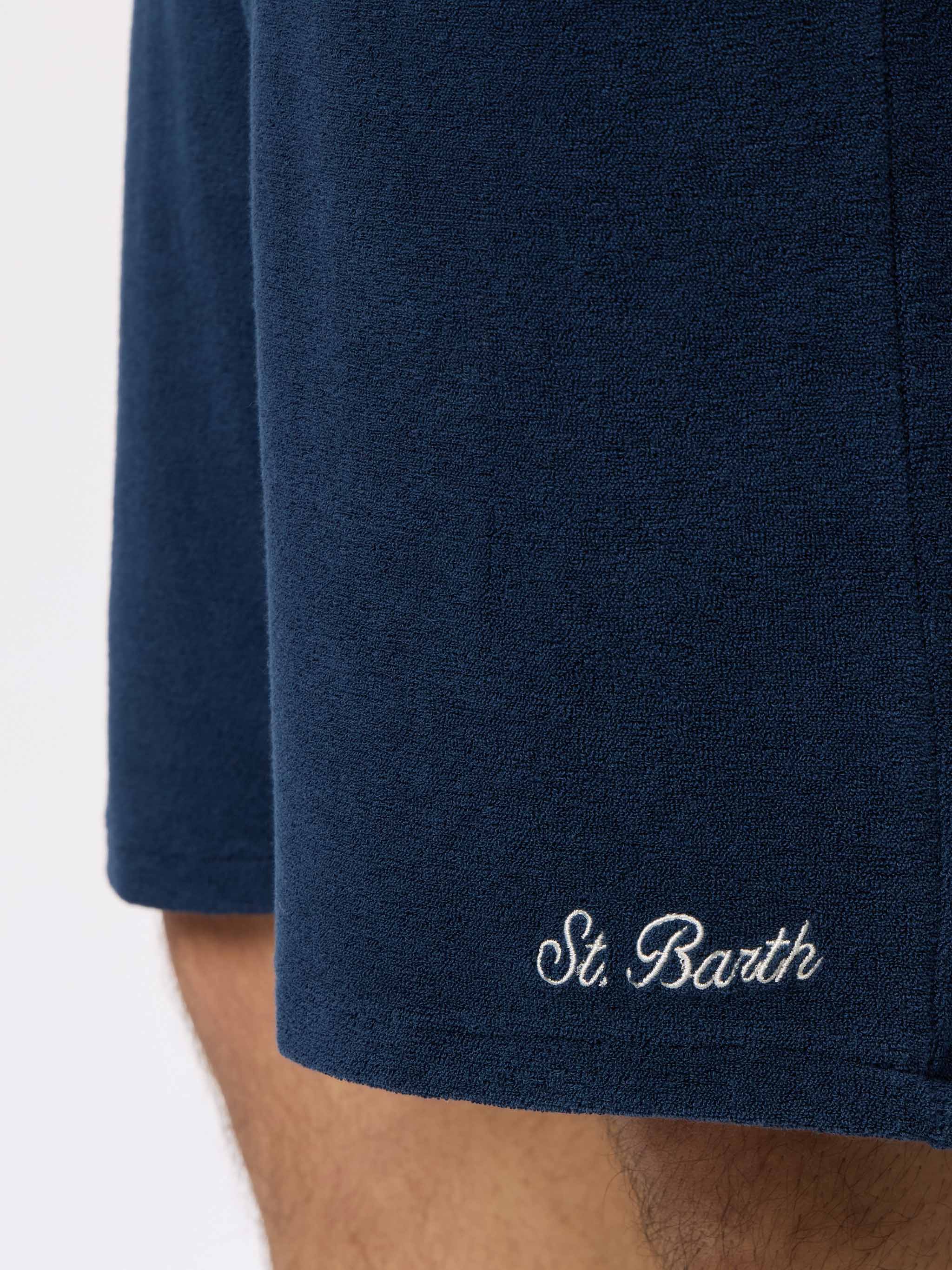 Bermuda Randle Sponge in tessuto effetto spugna blu navy tinta unita - Image 3