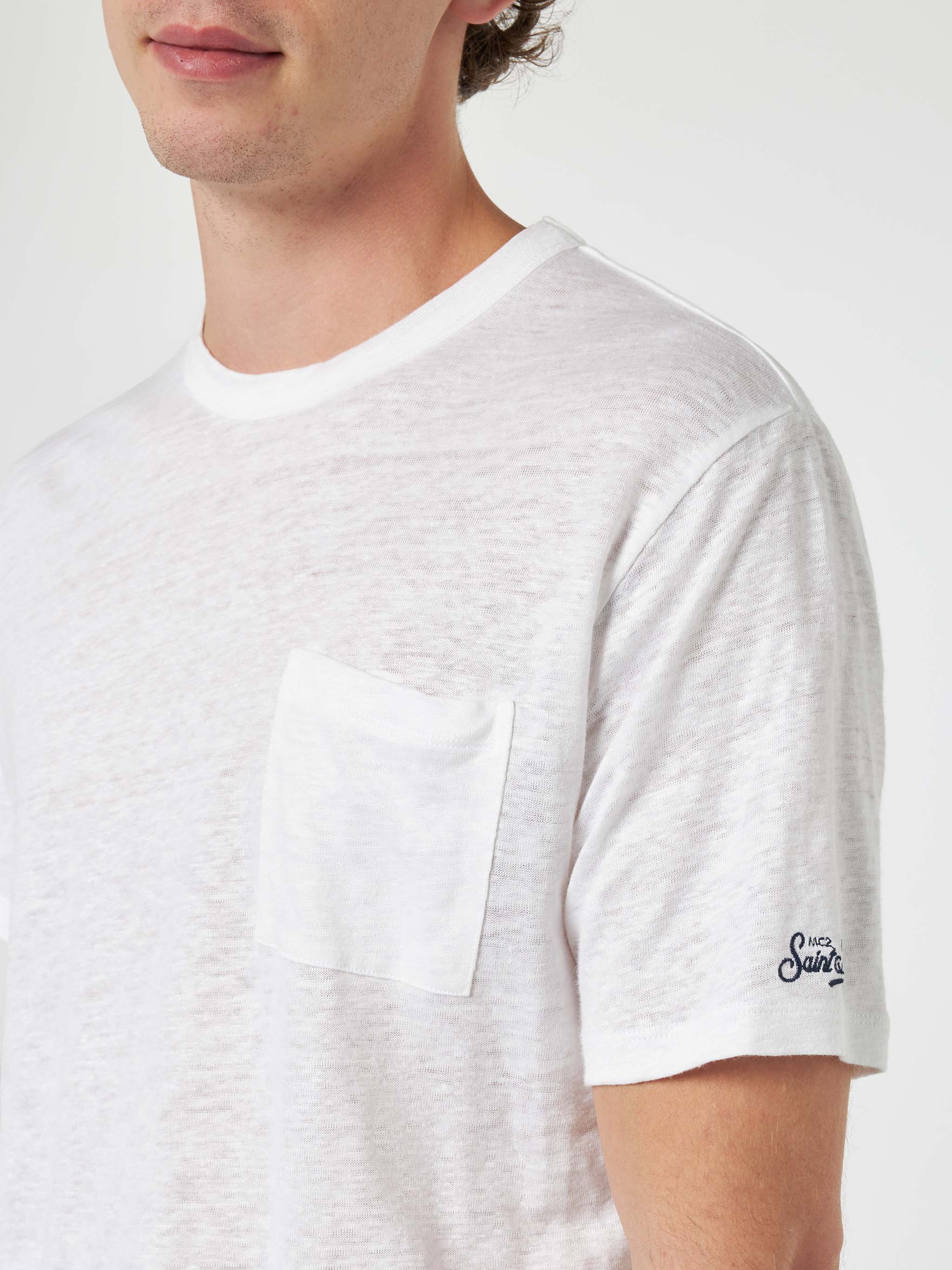 T-shirt Ecstasea in lino jersey panna - Image 3