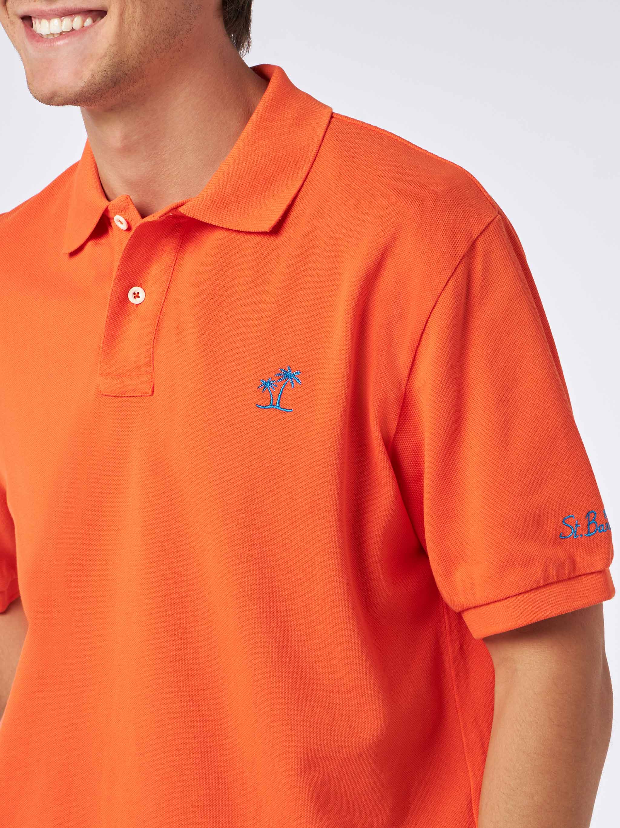 Polo Beverly Hills Vintage in piquet arancione effetto vintage - Image 2