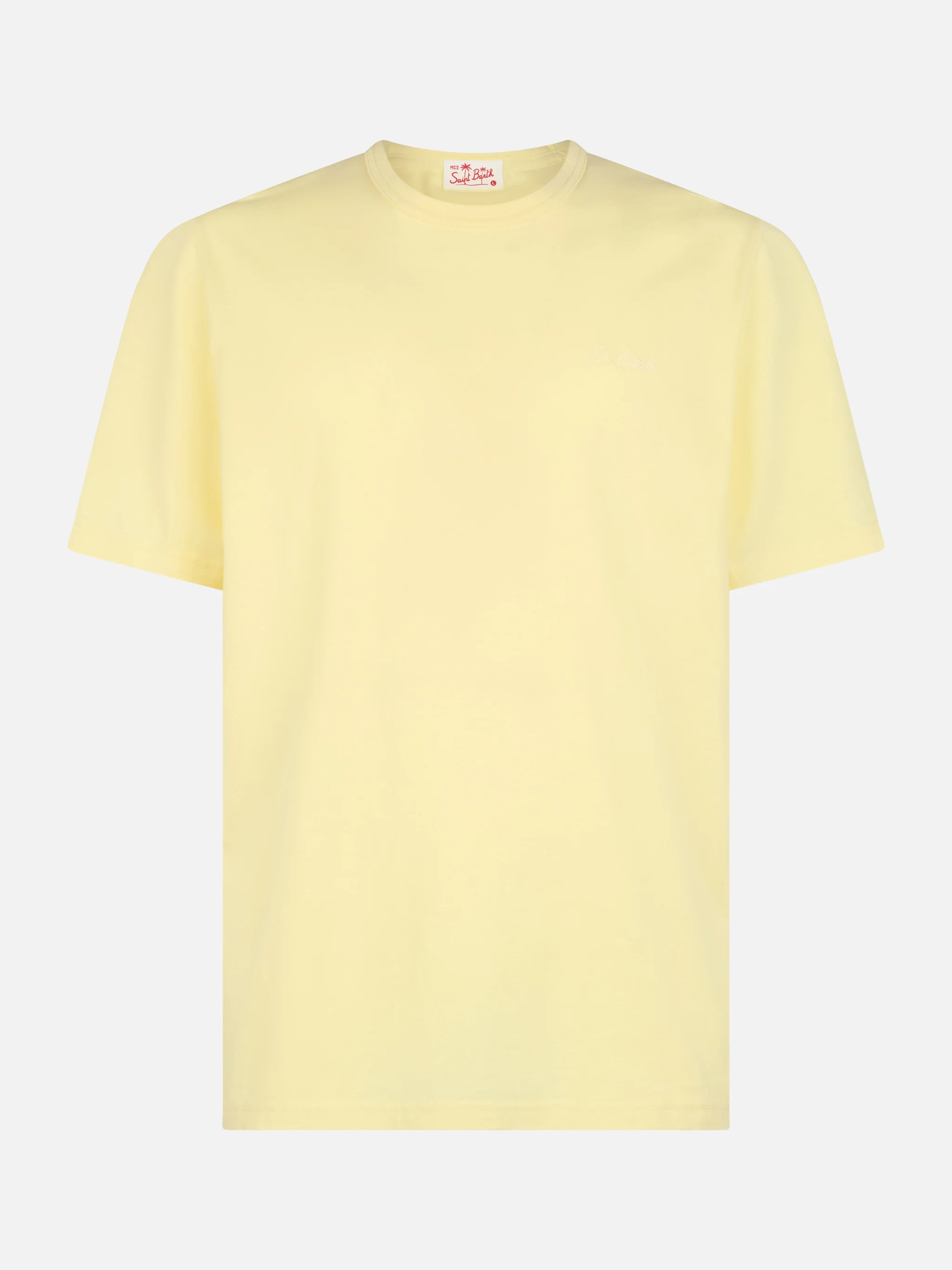 T-shirt Dover in cotone giallo chiaro tinta unita