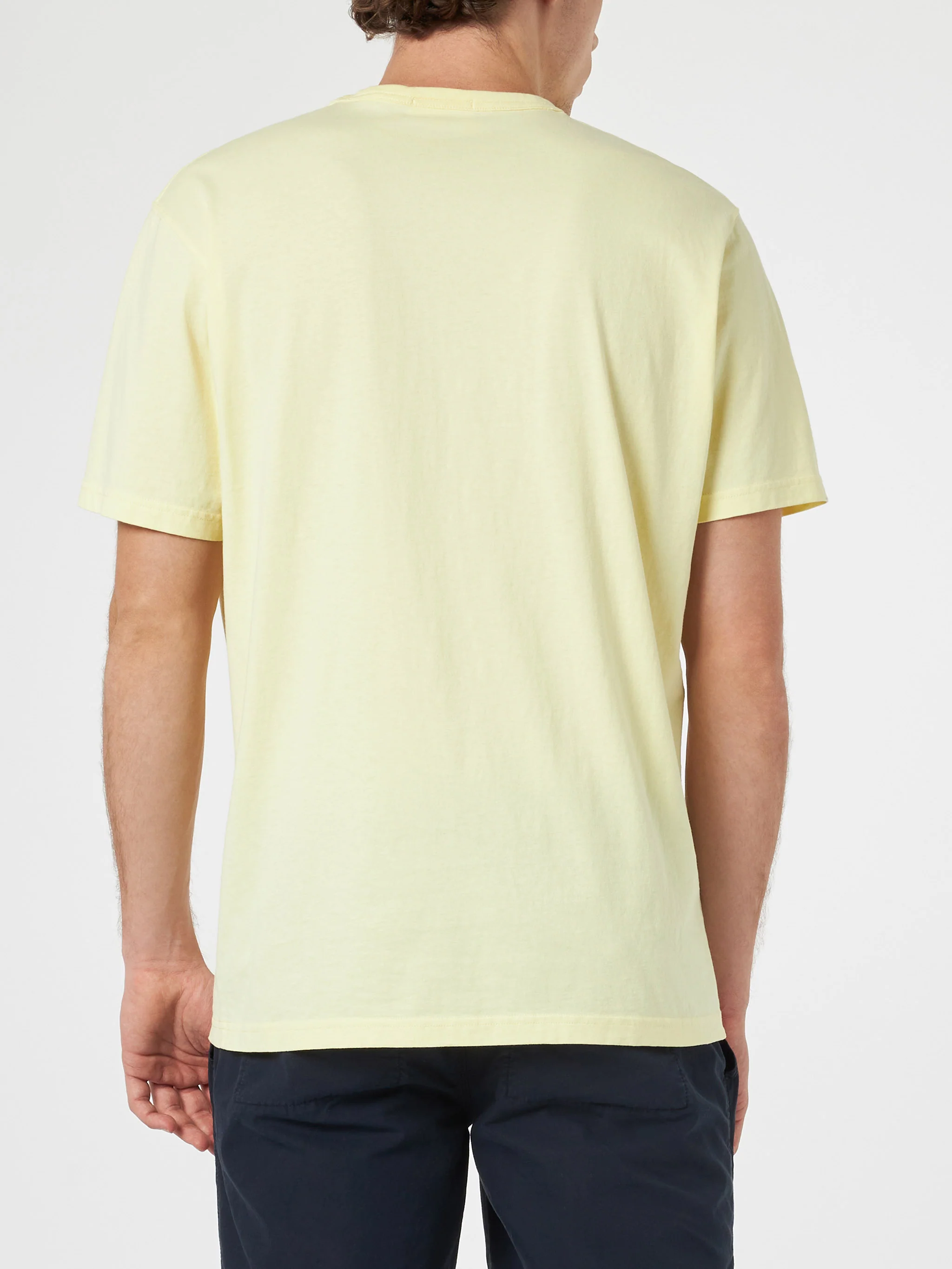 T-shirt Dover in cotone giallo chiaro tinta unita - Image 4