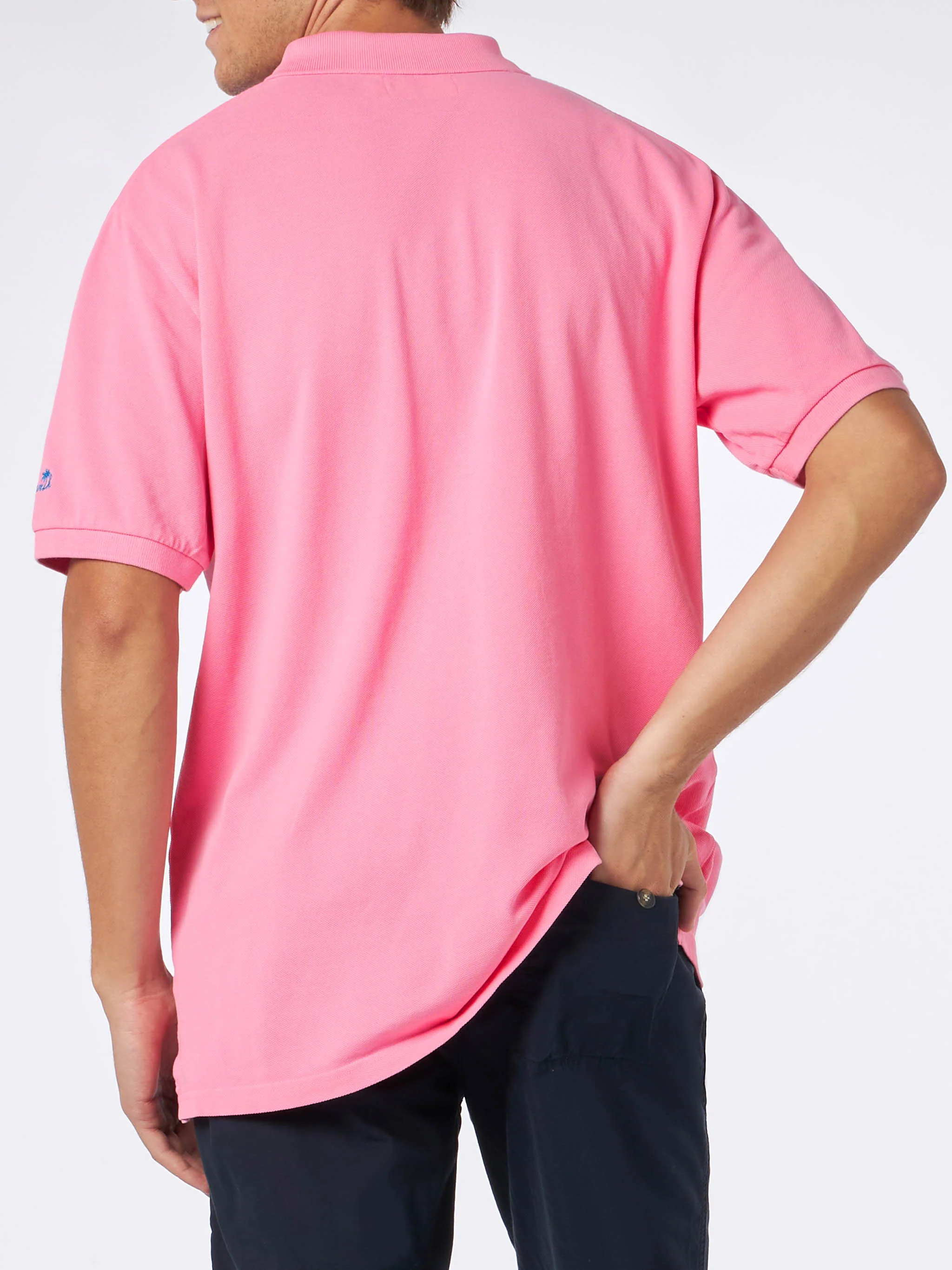 Polo Beverly Hills Vintage in piquet rosa effetto vintage - Image 3
