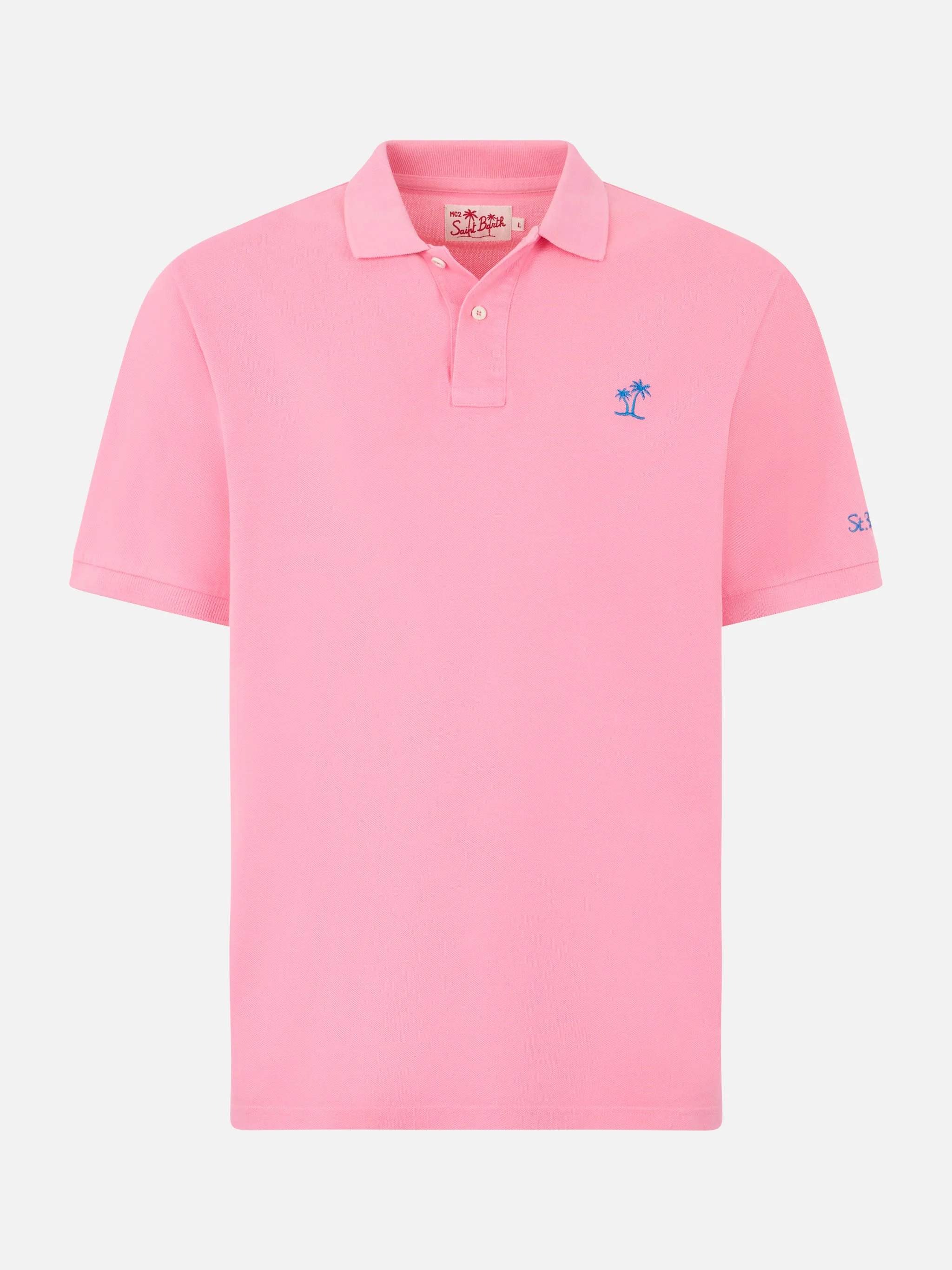 Polo Beverly Hills Vintage in piquet rosa effetto vintage - Image 4