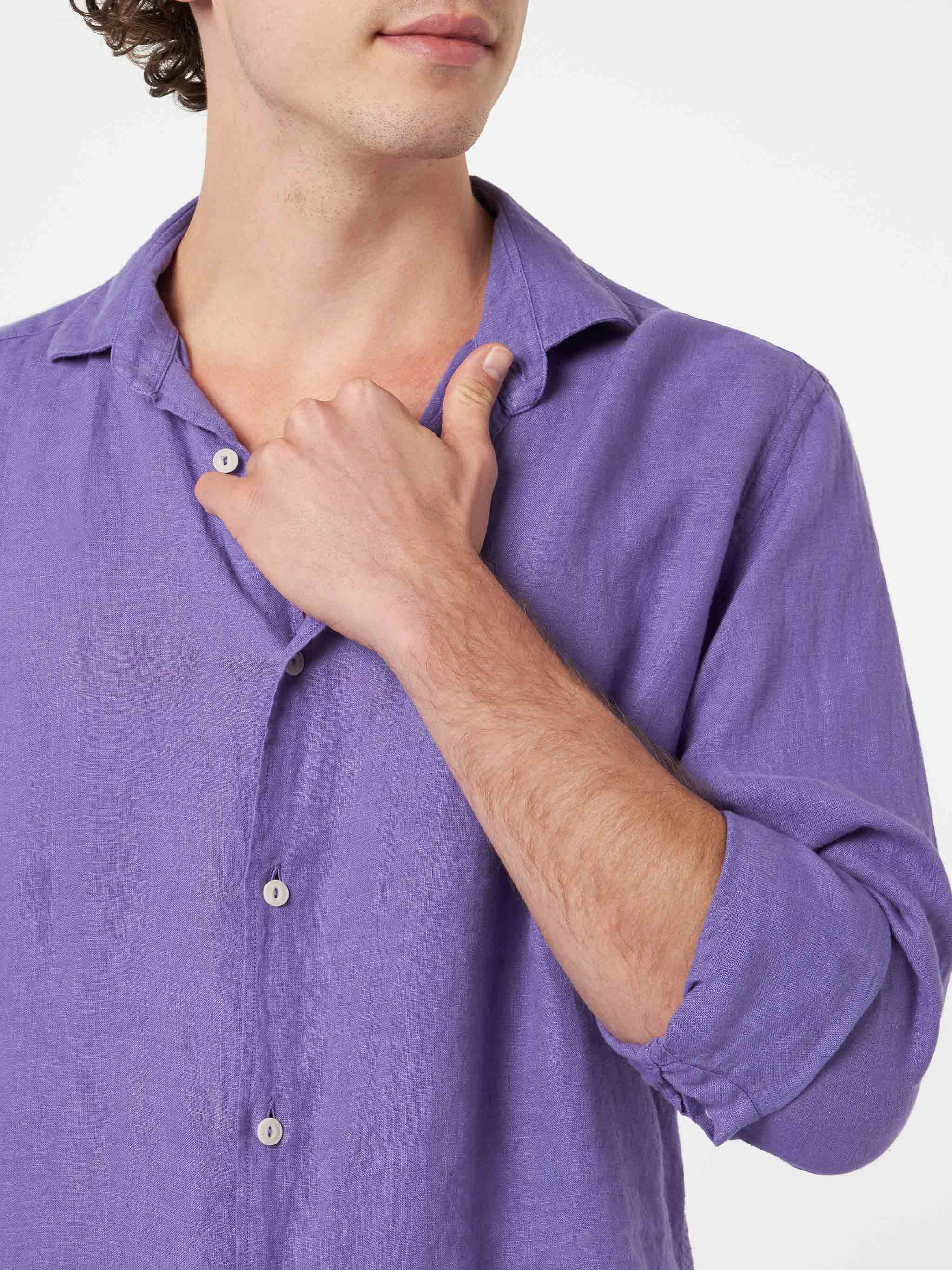 Camicia Pamplona in lino viola vintage - Image 3