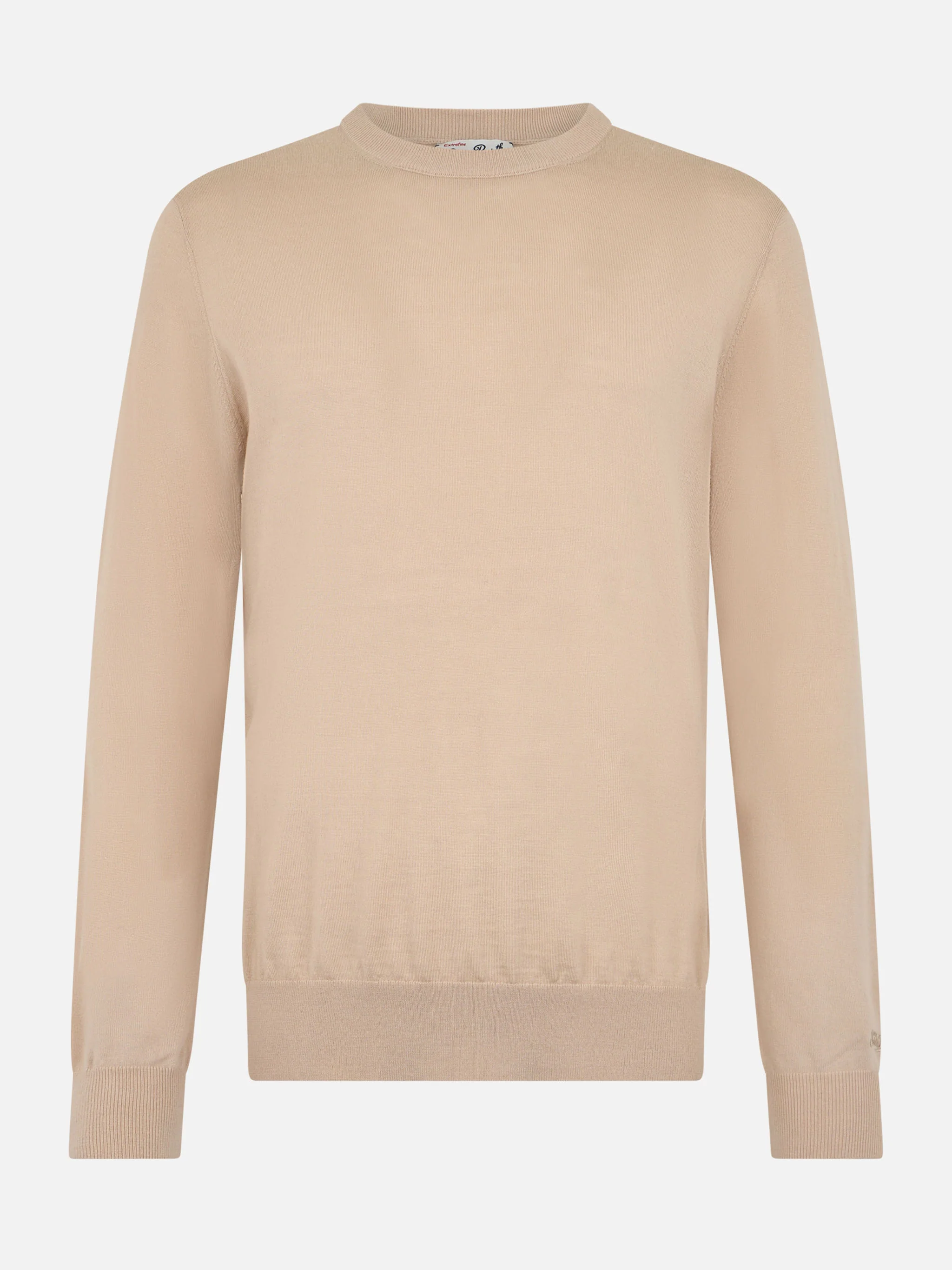 Maglione girocollo Regent beige in 100% LANA MERINO - Image 3