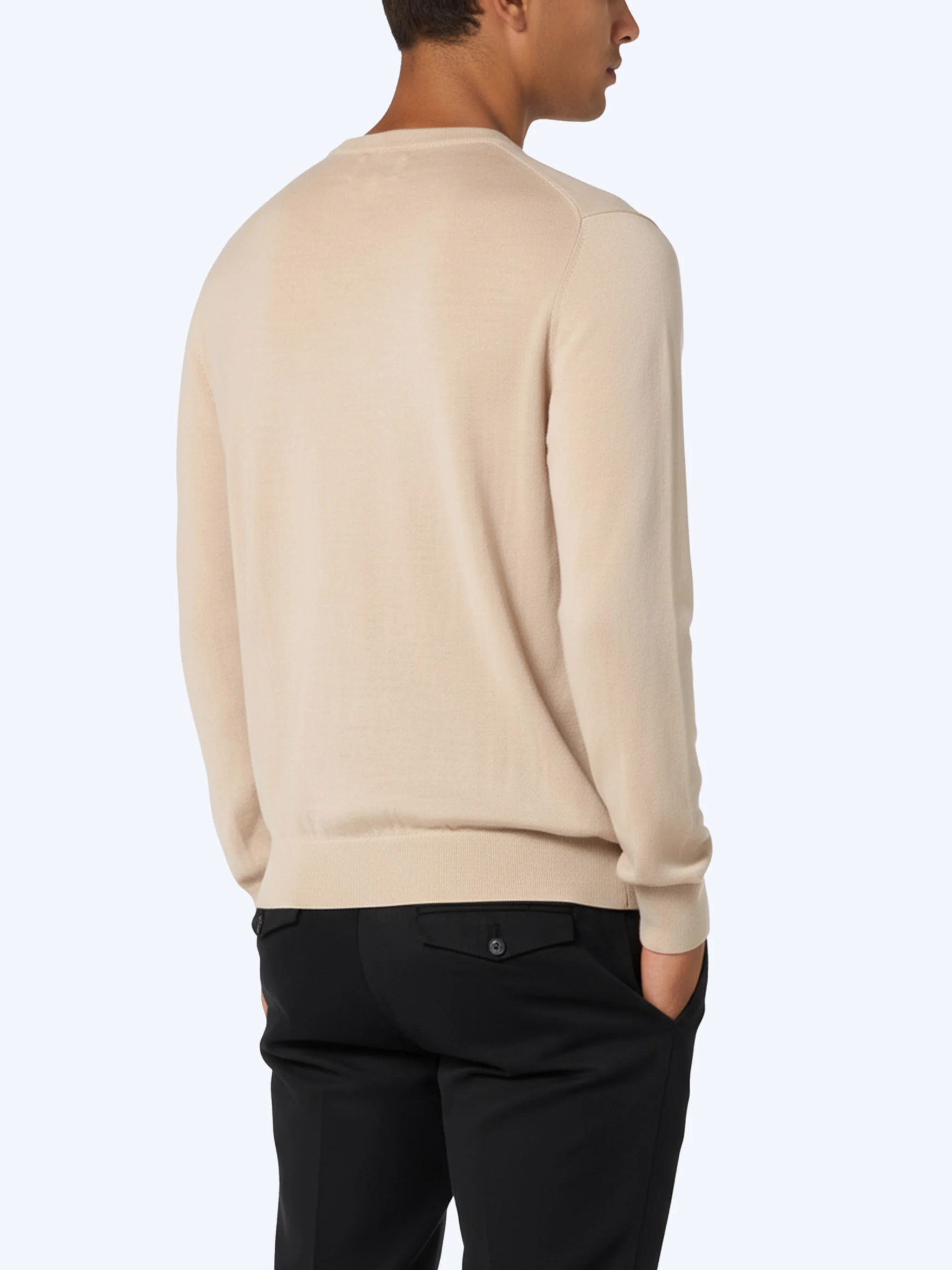 Maglione girocollo Regent beige in 100% LANA MERINO - Image 4
