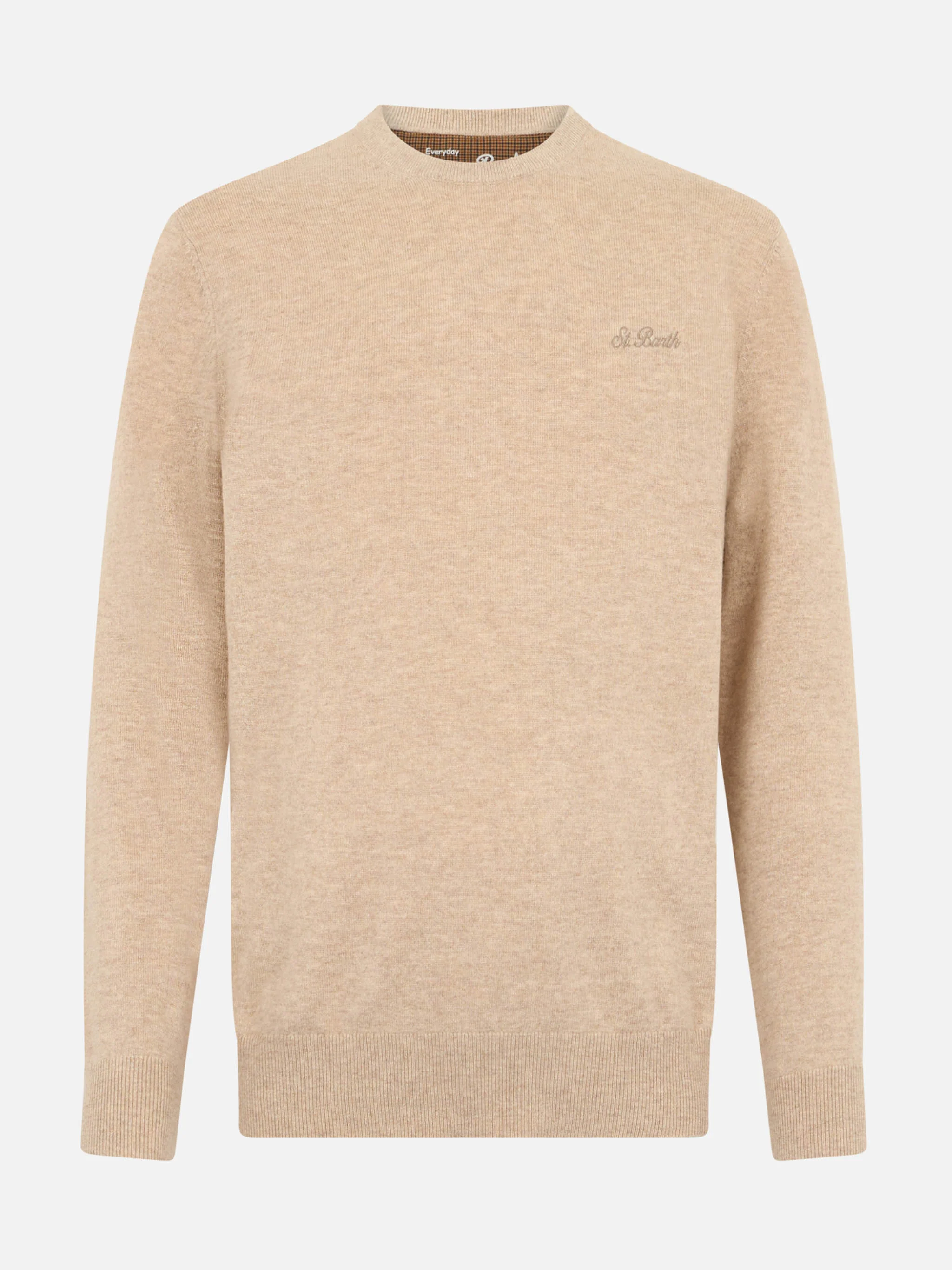 Maglione girocollo Regent in MISTO CASHMERE beige - Image 4