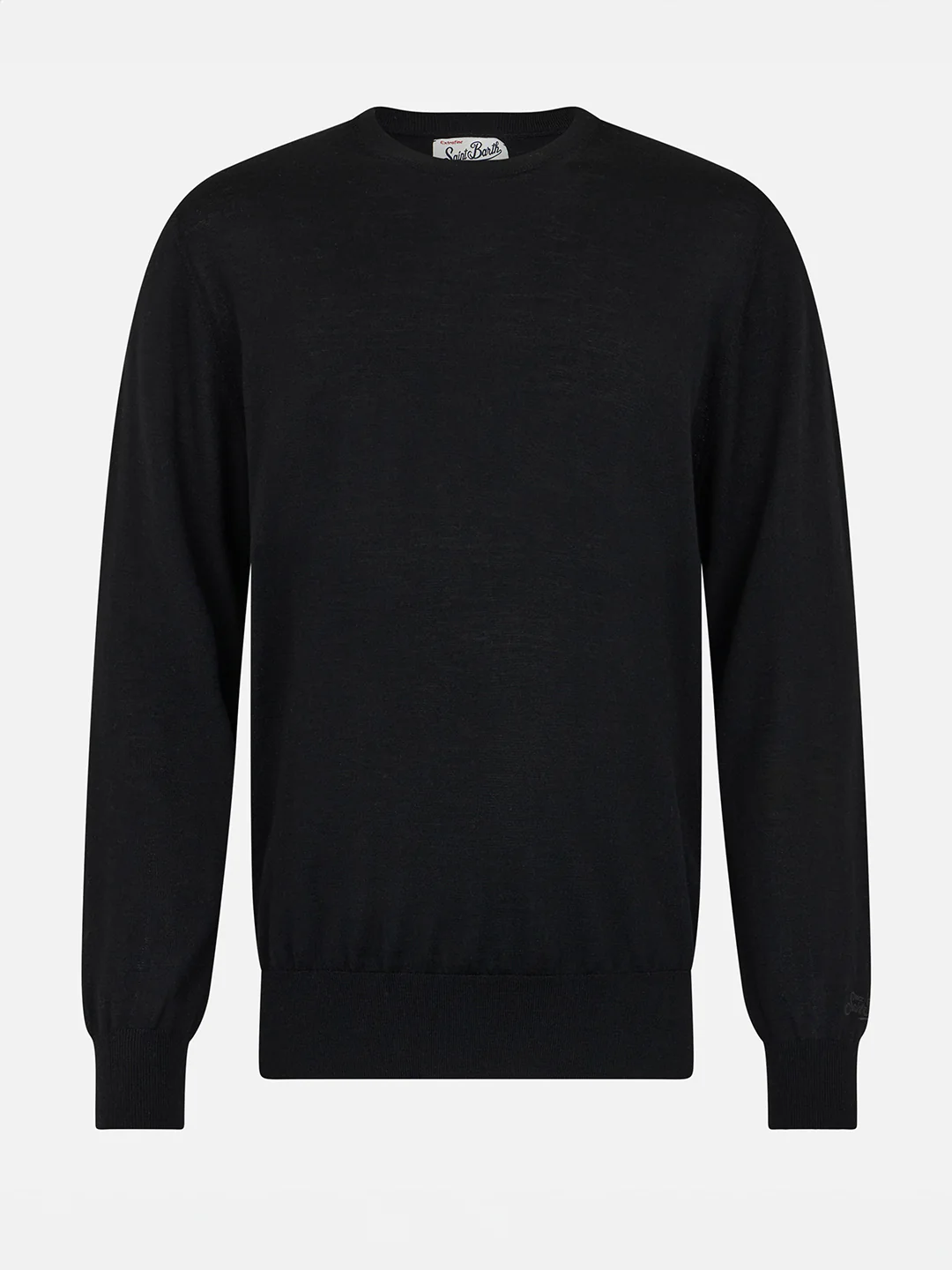 Maglione girocollo Regent in 100% LANA MERINO nera - Image 4