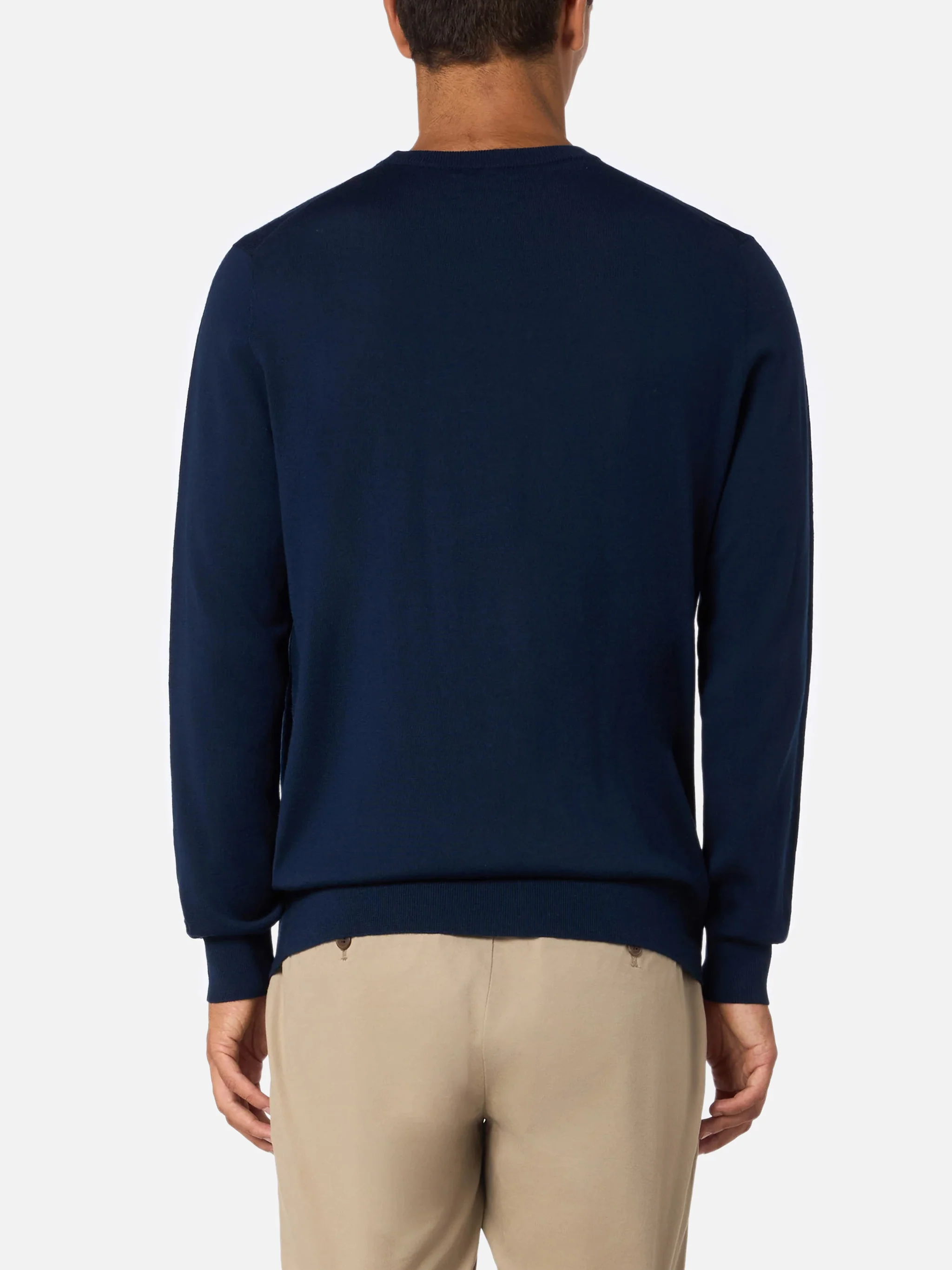 Maglione girocollo Regent in 100% LANA MERINO blu navy - Image 4