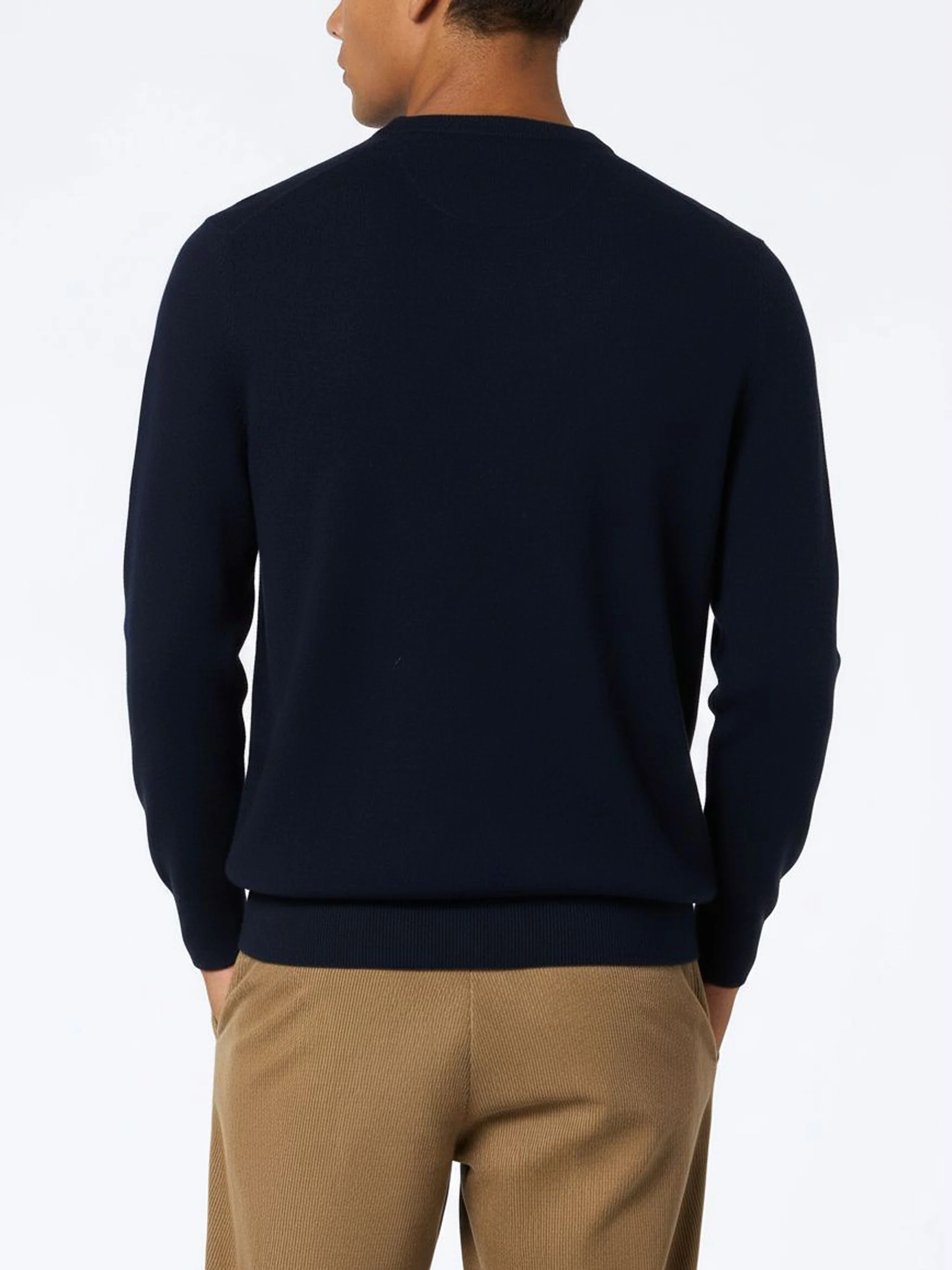 Maglione girocollo blu navy Regent in MISTO CASHMERE - Image 3