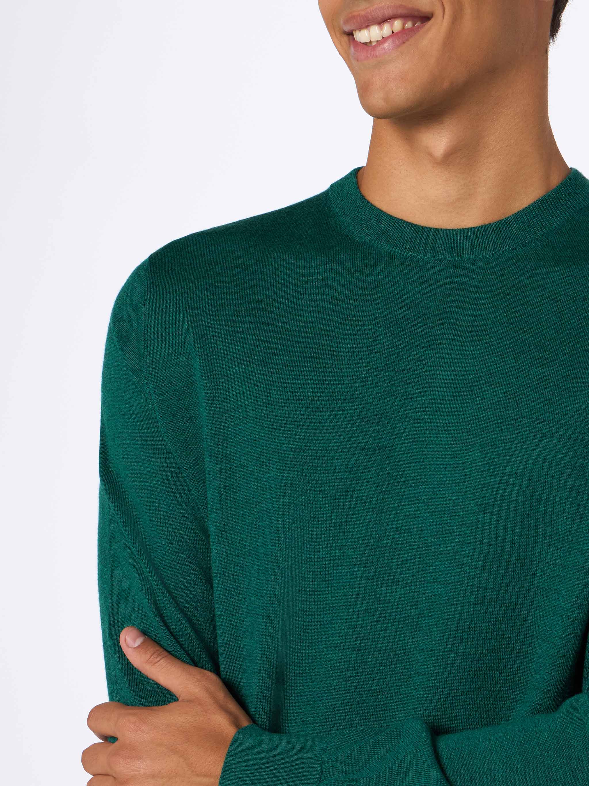 Maglione Regent in 100% LANA MERINO verde inglese - Image 2