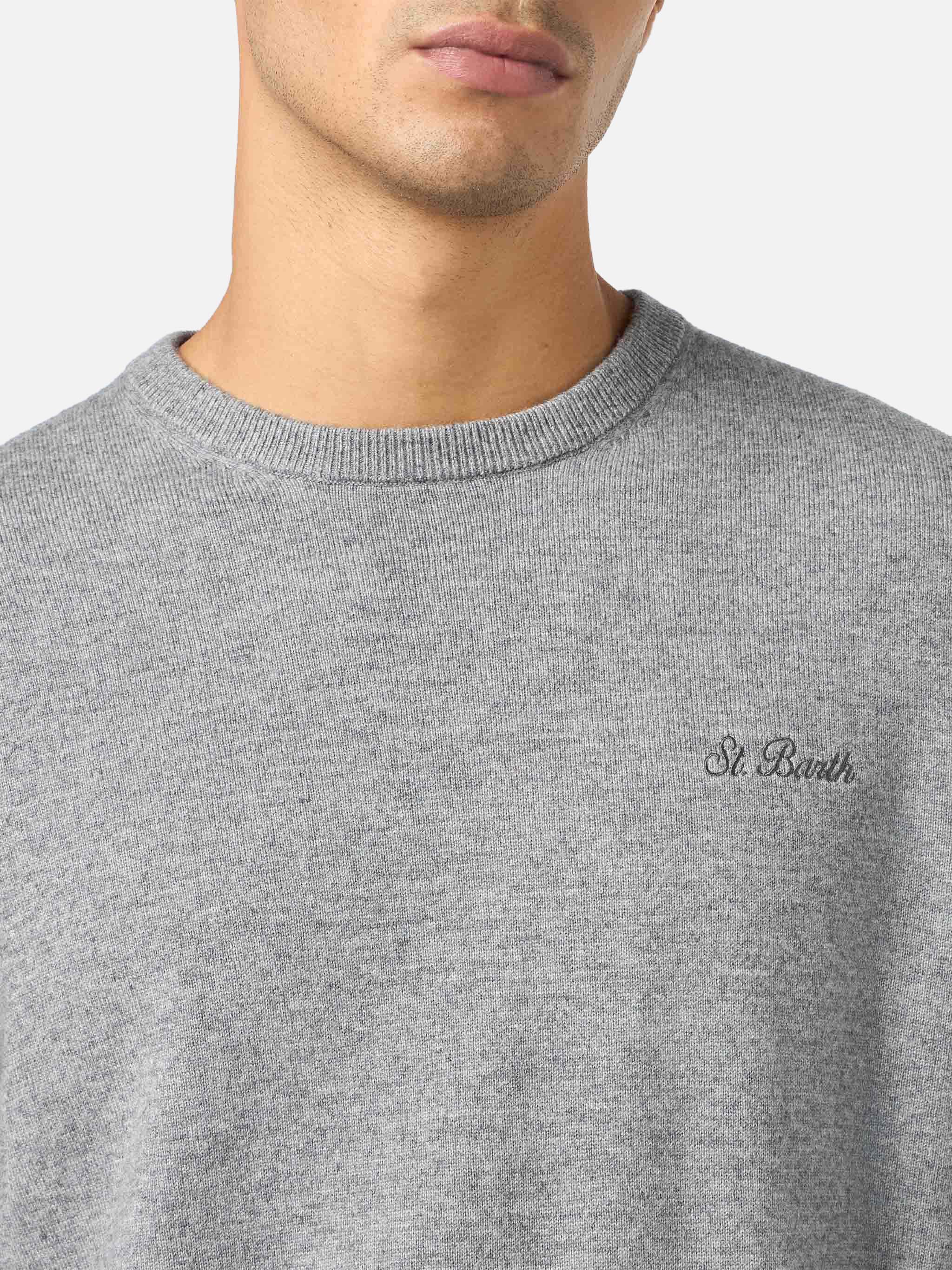 Maglione girocollo Regent in MISTO CASHMERE grigio mélange - Image 3