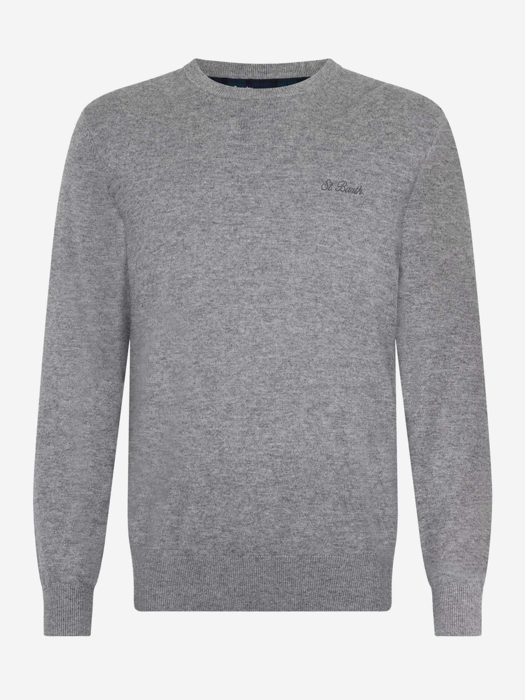 Maglione girocollo Regent in MISTO CASHMERE grigio mélange - Image 4