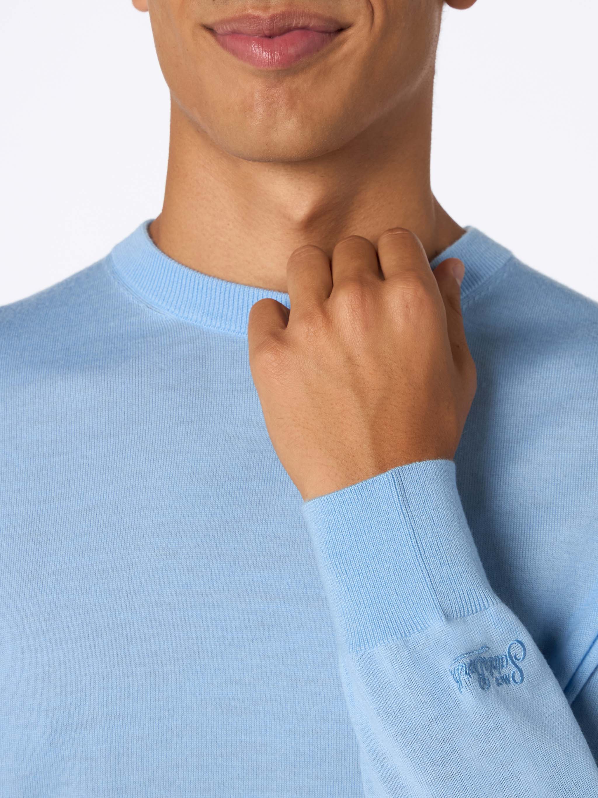 Maglione Regent in 100% LANA MERINO azzurra - Image 2