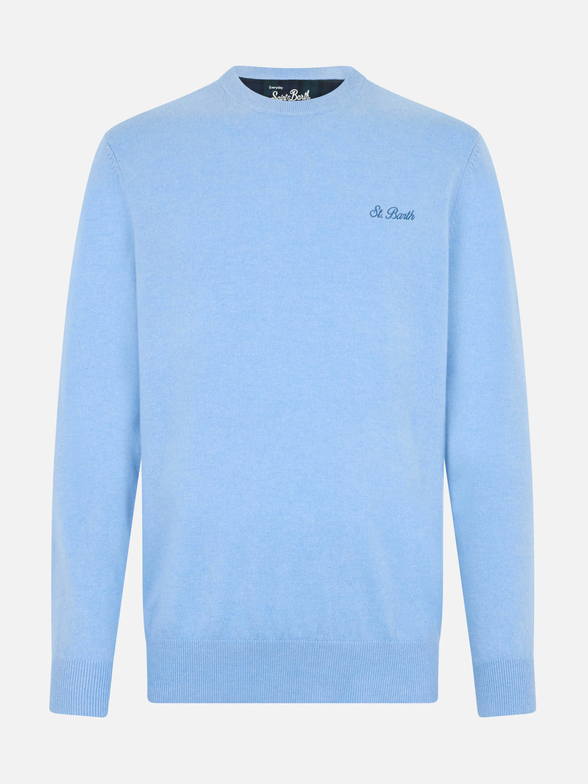 Maglione girocollo Regent in MISTO CASHMERE azzurro - Image 4